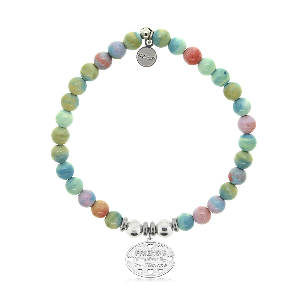 HELP by TJ Friends Cutout Charm with Pastel Magnesite Charity Bracelet