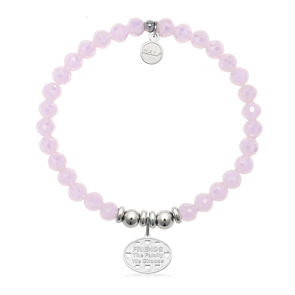 HELP by TJ Friends Cutout Charm with Pink Crystal Charity Bracelet