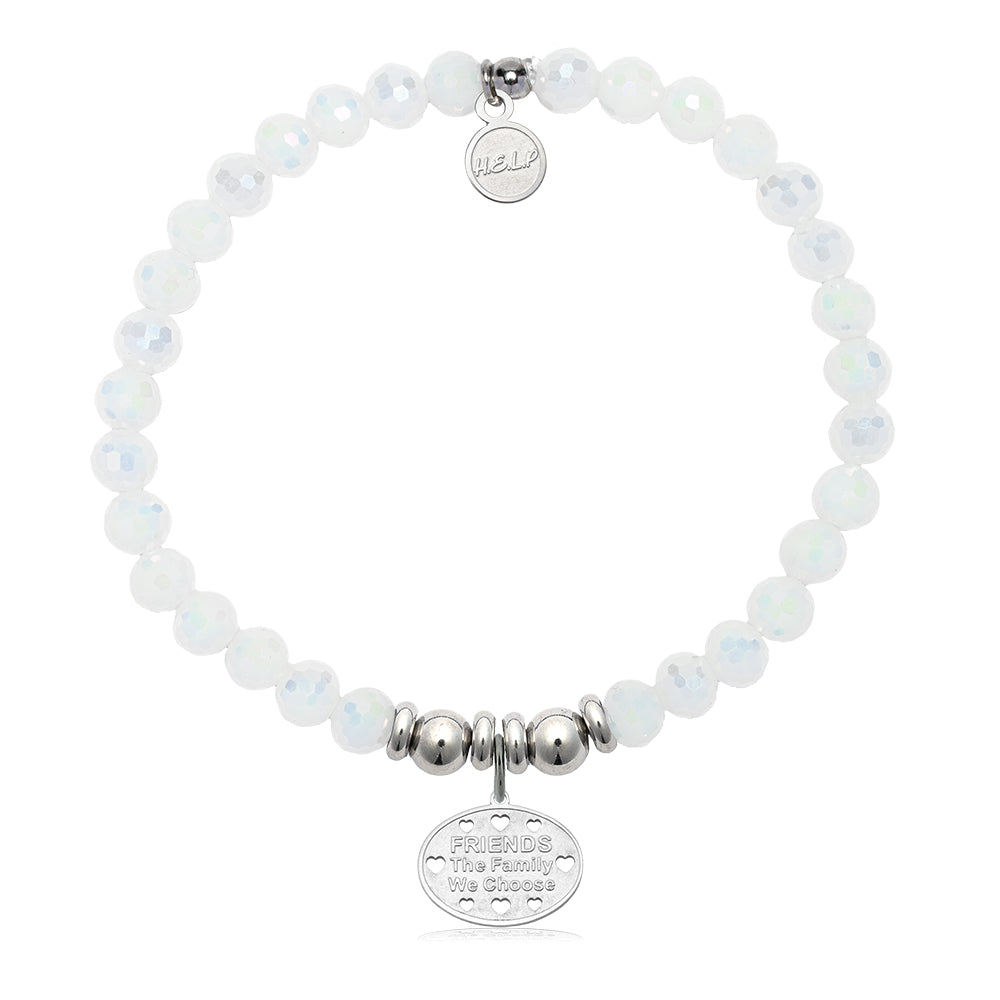 HELP by TJ Friends Cutout Charm with White Crystal Charity Bracelet