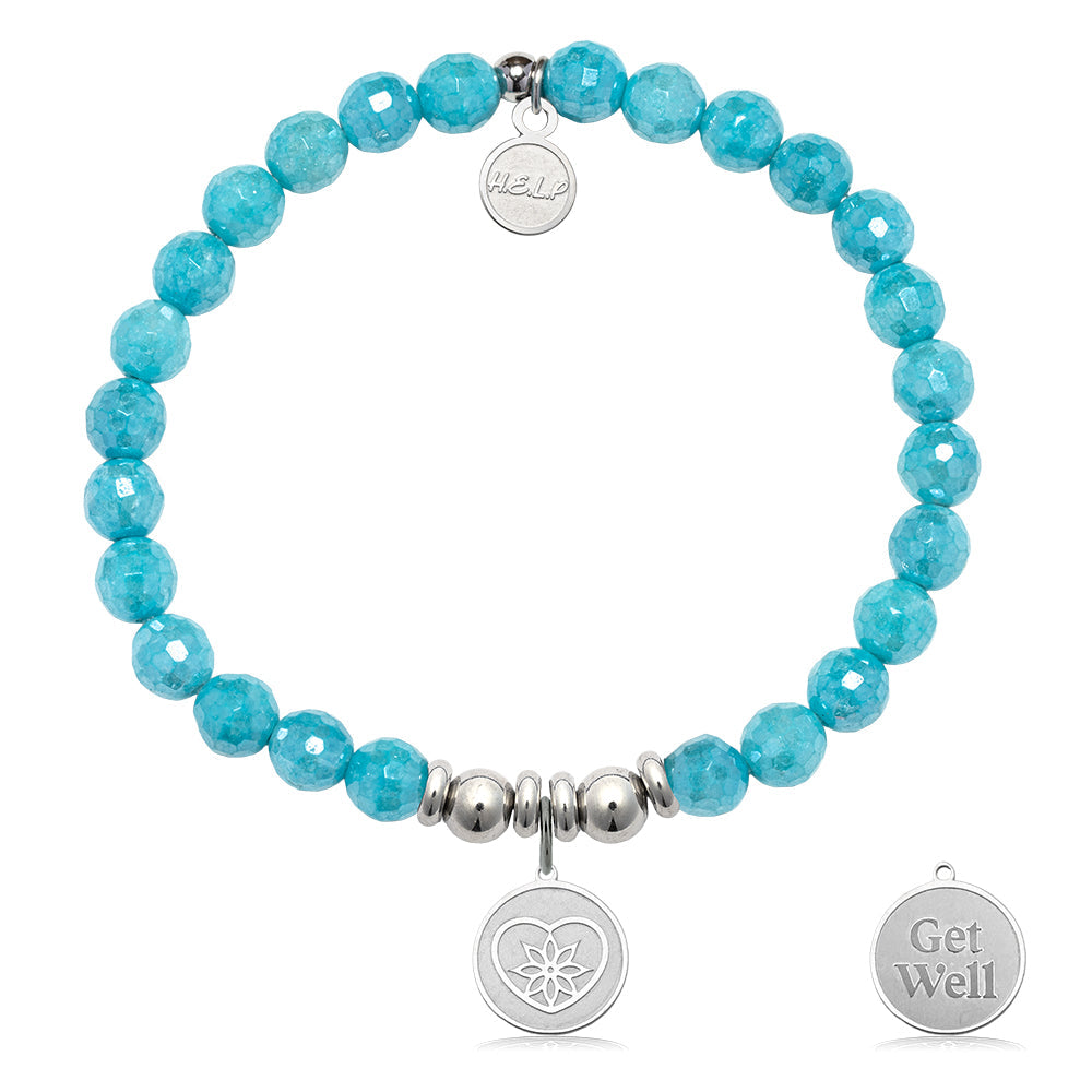 HELP by TJ Get Well Charm with Blue Amazonite Charity Bracelet