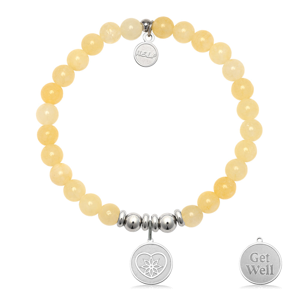 HELP by TJ Get Well Charm with Yellow Jade Charity Bracelet