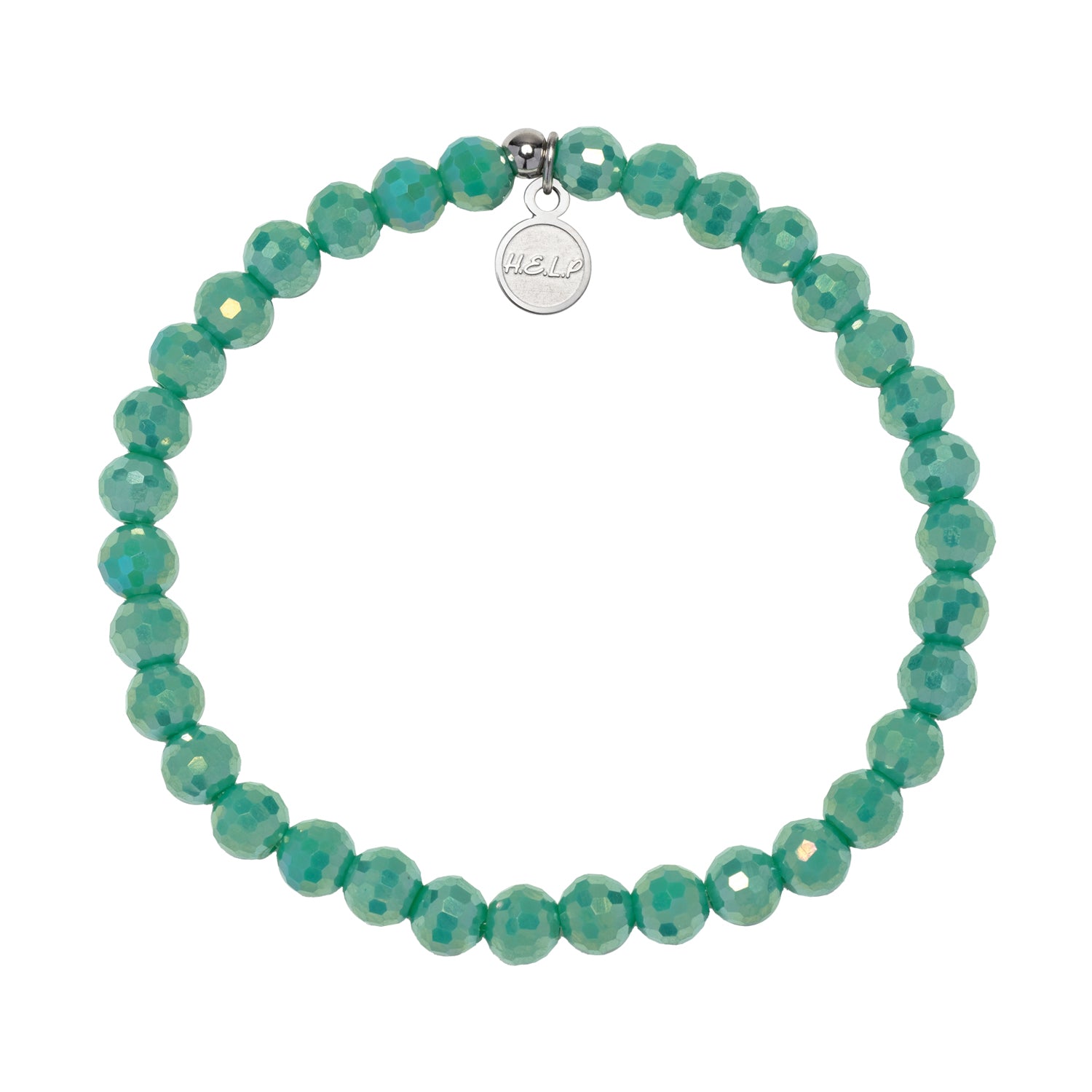 HELP by TJ Good Fortune Stacker Bracelet with Green Crystal Beads