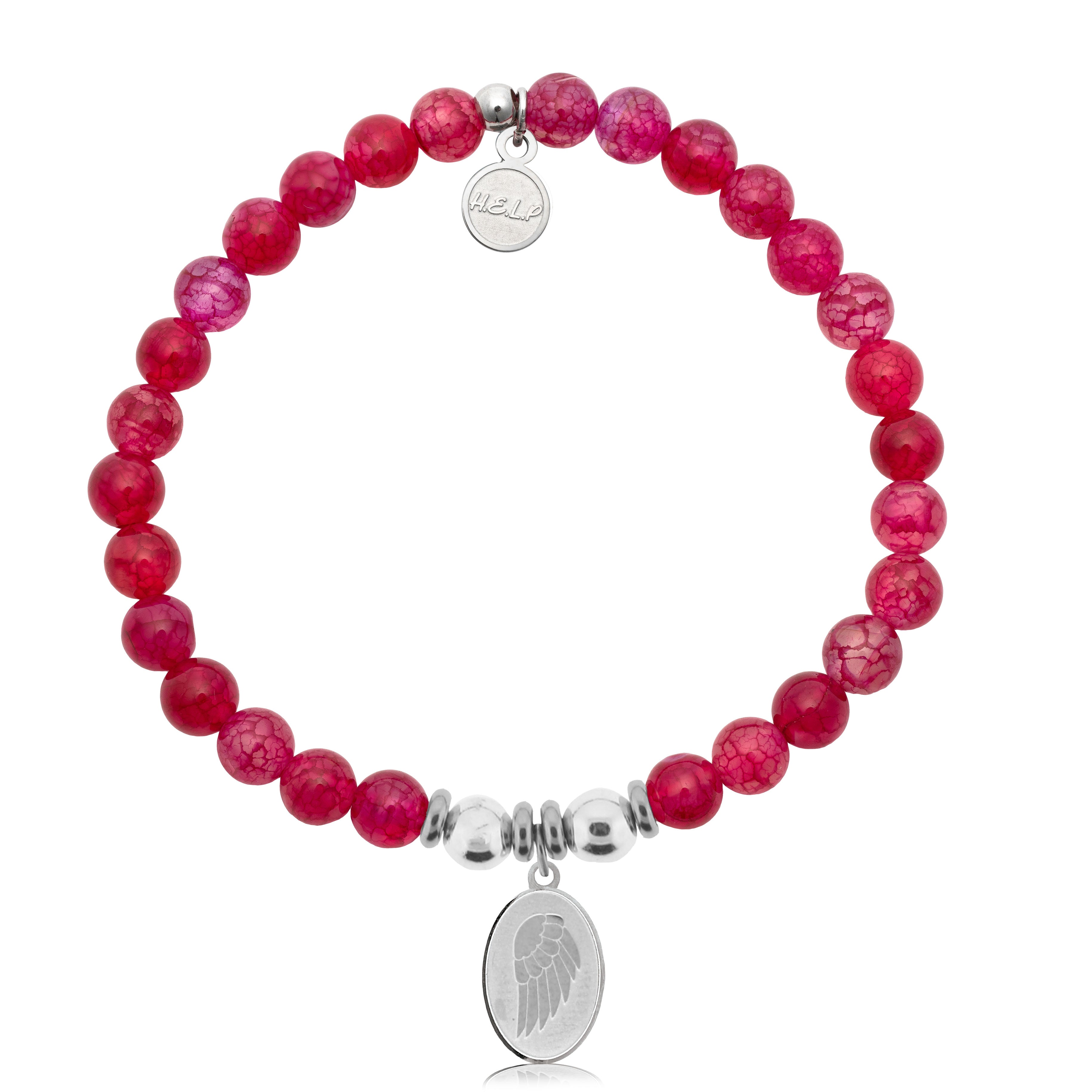 HELP by TJ Guardian Charm with Red Fire Agate Charity Bracelet