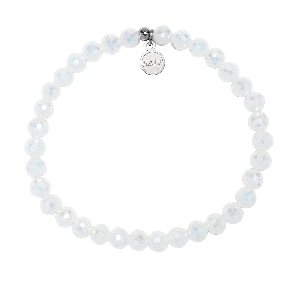 HELP by TJ Guidance Stacker Bracelet with White Crystal Beads