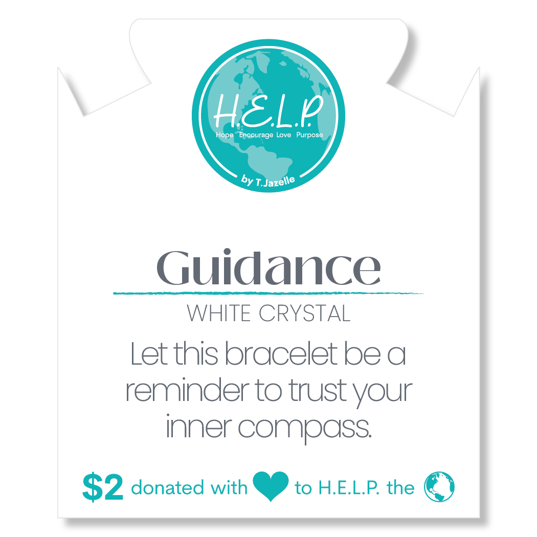 HELP by TJ Guidance Stacker Bracelet with White Crystal Beads
