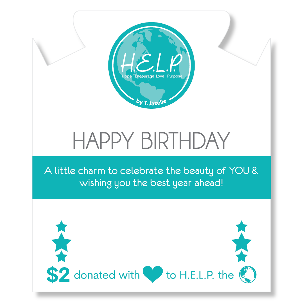 HELP by TJ Happy Birthday Charm with Holiday Jade Charity Bracelet