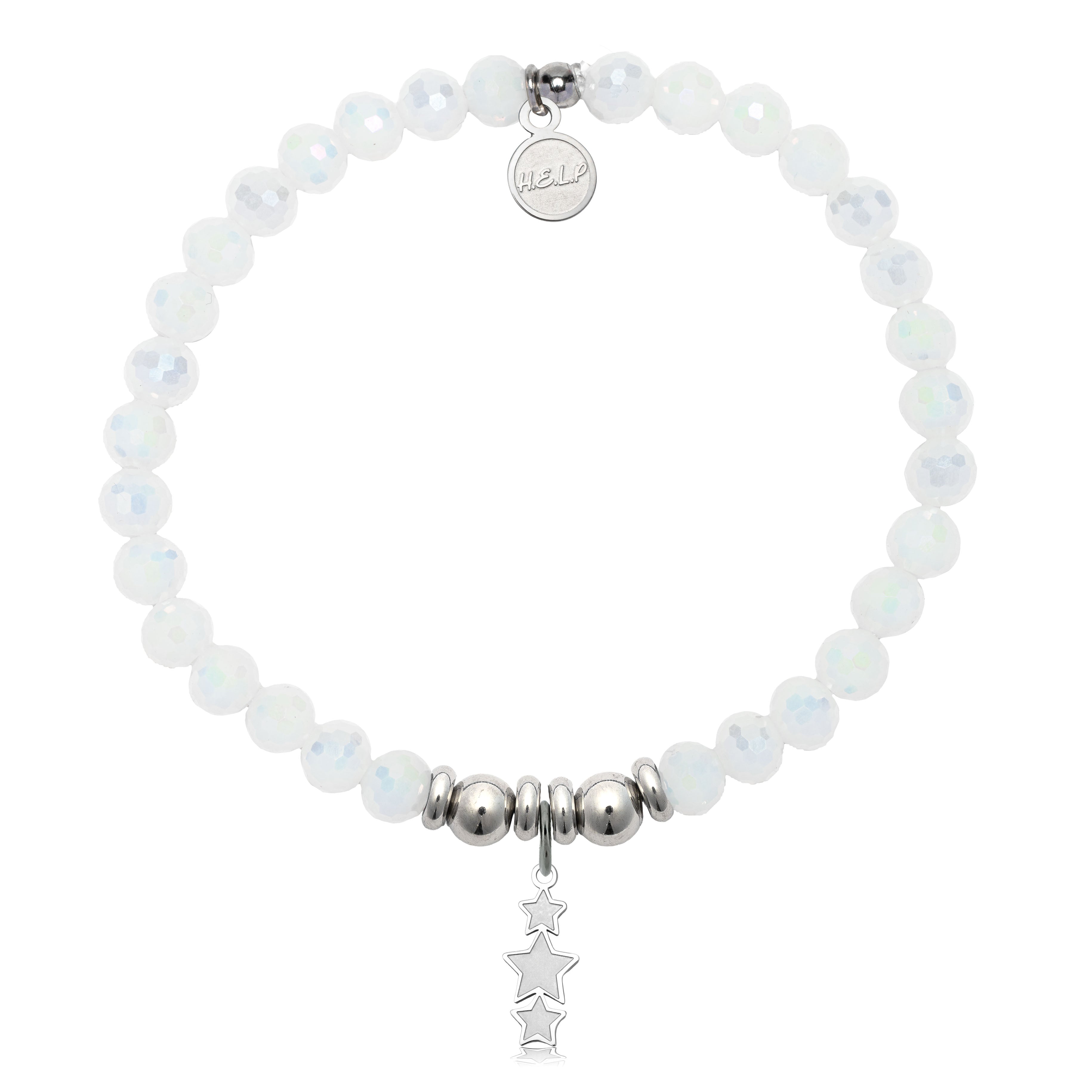 HELP by TJ Happy Birthday Charm with White Crystal Charity Bracelet