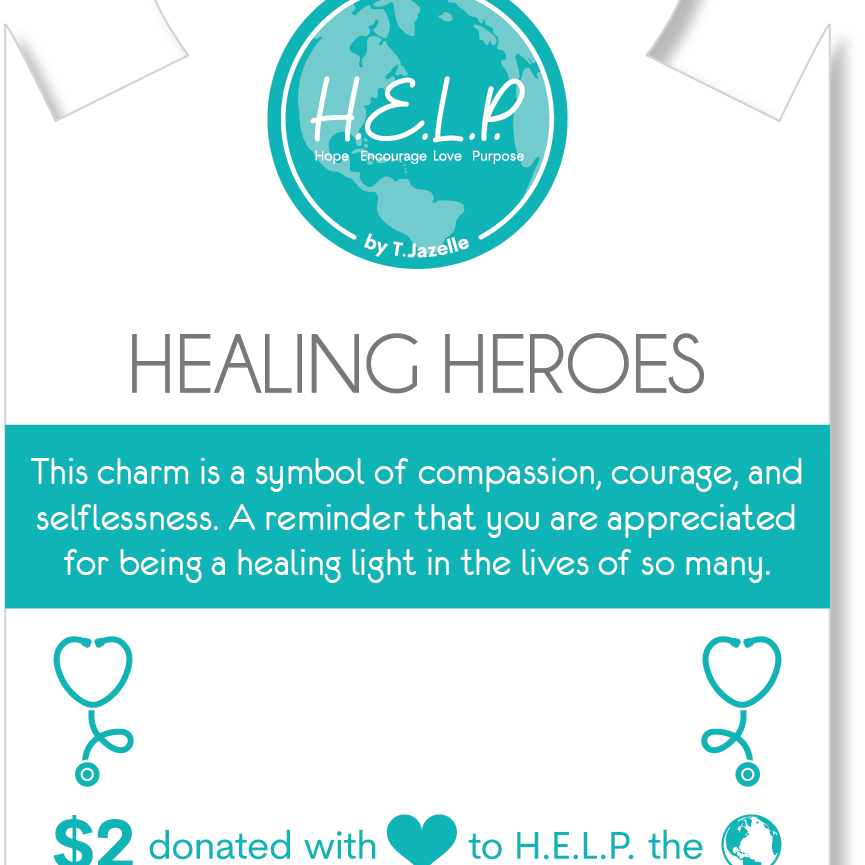 HELP by TJ Healing Hero's Charm with Pink Jade Charity Bracelet