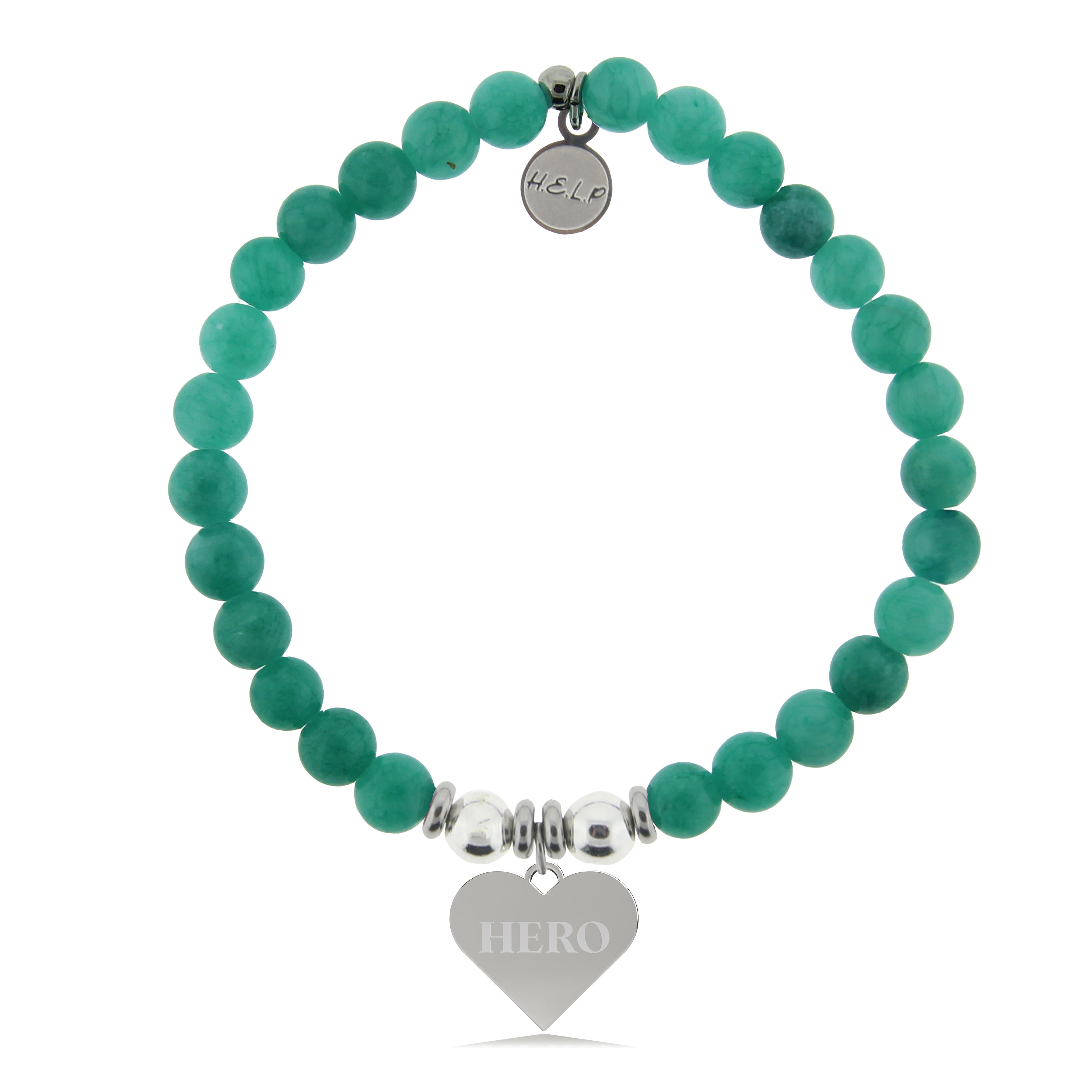 HELP by TJ Hero Charm with Caribbean Jade Charity Bracelet