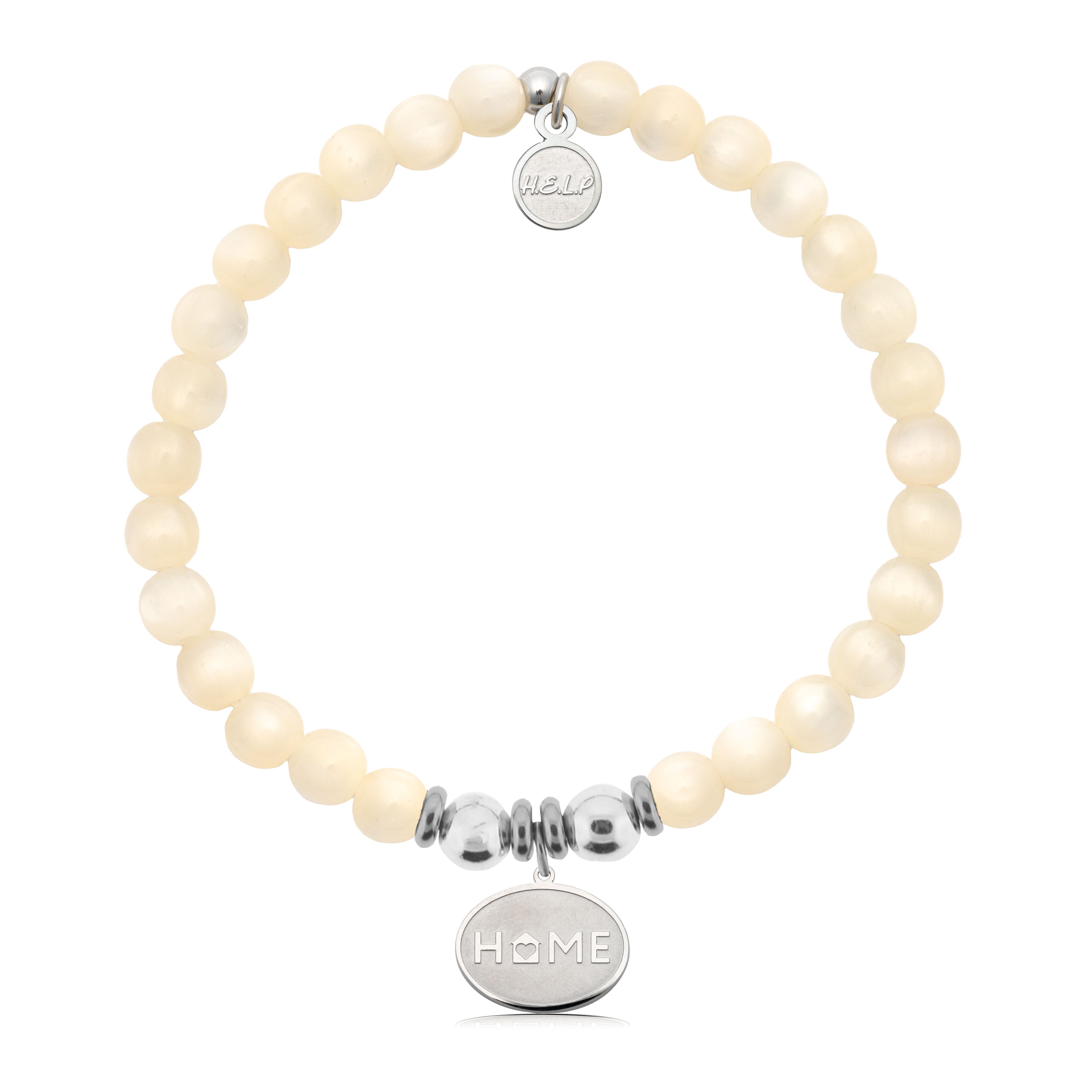HELP by TJ Home Heart Charm with Natural Selenite Charity Bracelet