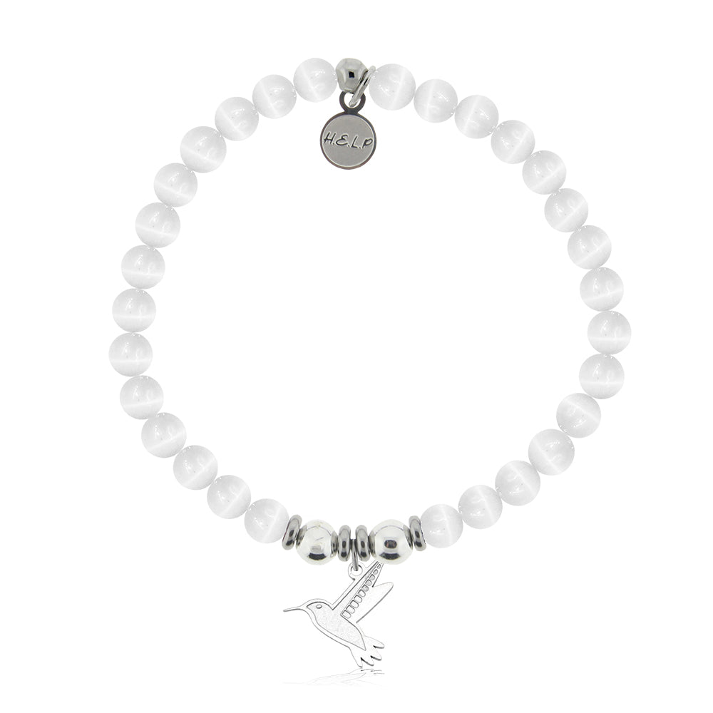 HELP by TJ Hummingbird Charm with White Cats Eye Charity Bracelet