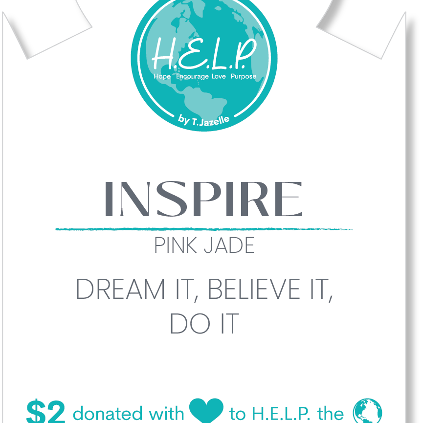 HELP by TJ Inspire Stacker Bracelet with Pink Jade Beads