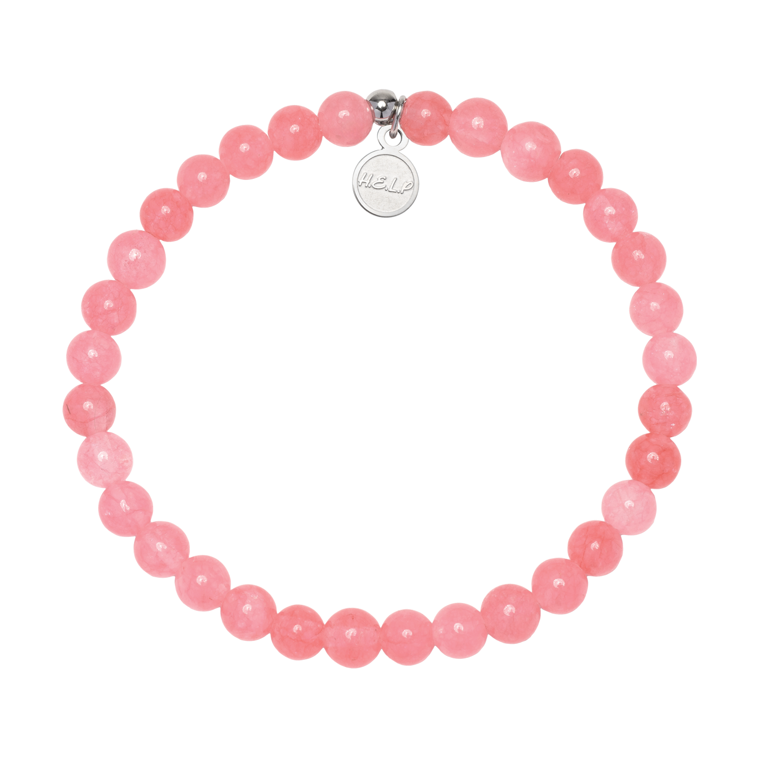 HELP by TJ Inspire Stacker Bracelet with Pink Jade Beads