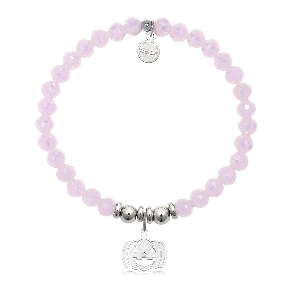 HELP by TJ Jack O'Lantern Charm with Pink Crystal Charity Bracelet