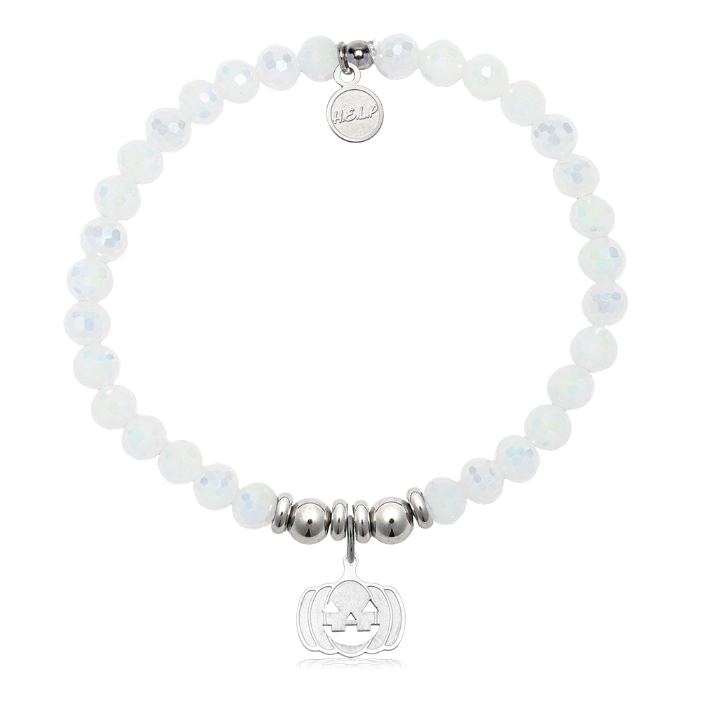 HELP by TJ Jack O'Lantern Charm with White Crystal Charity Bracelet