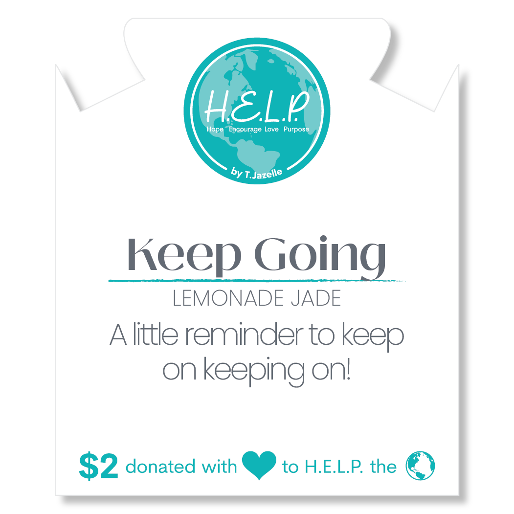 HELP by TJ Keep Going Stacker Bracelet with Lemonade Jade Beads
