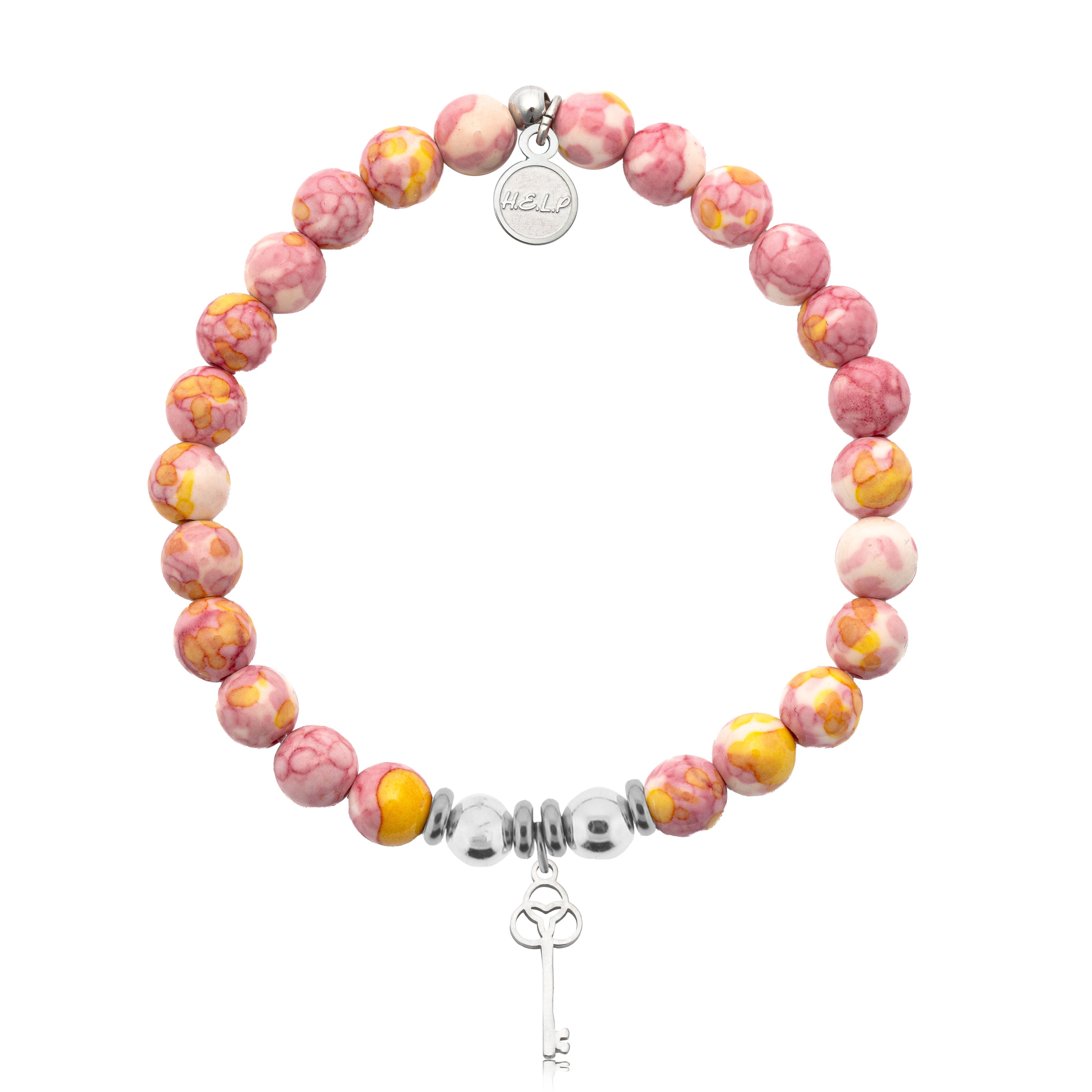 HELP by TJ Key to New Beginnings Charm with Lemonade Jade Charity Bracelet