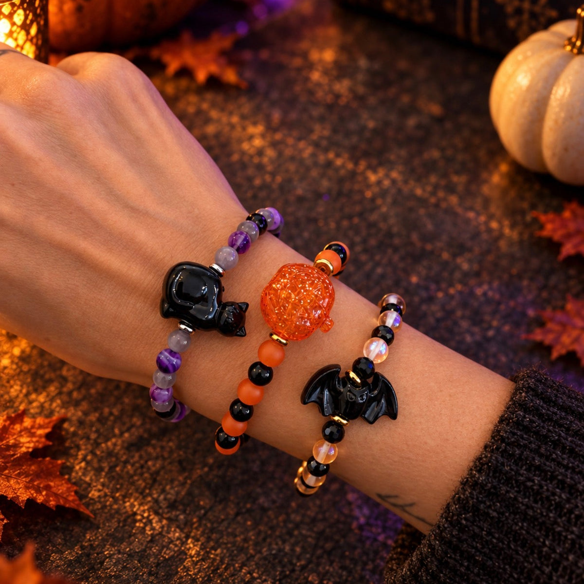HELP by TJ Limited Edition Bat with Orange Opalescent Charity Bracelet