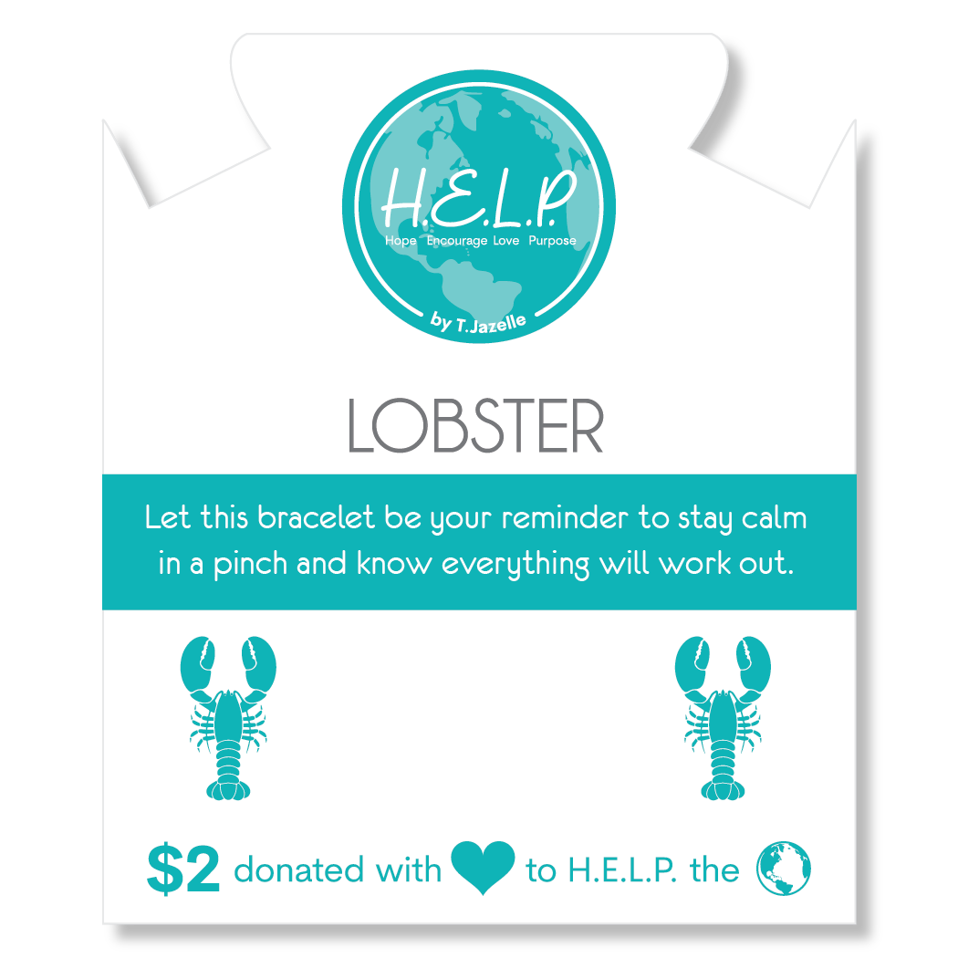 HELP by TJ Lobster Charm with White Crystal Charity Bracelet