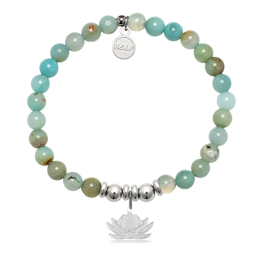 HELP by TJ Lotus Charm with Multi Amazonite Charity Bracelet