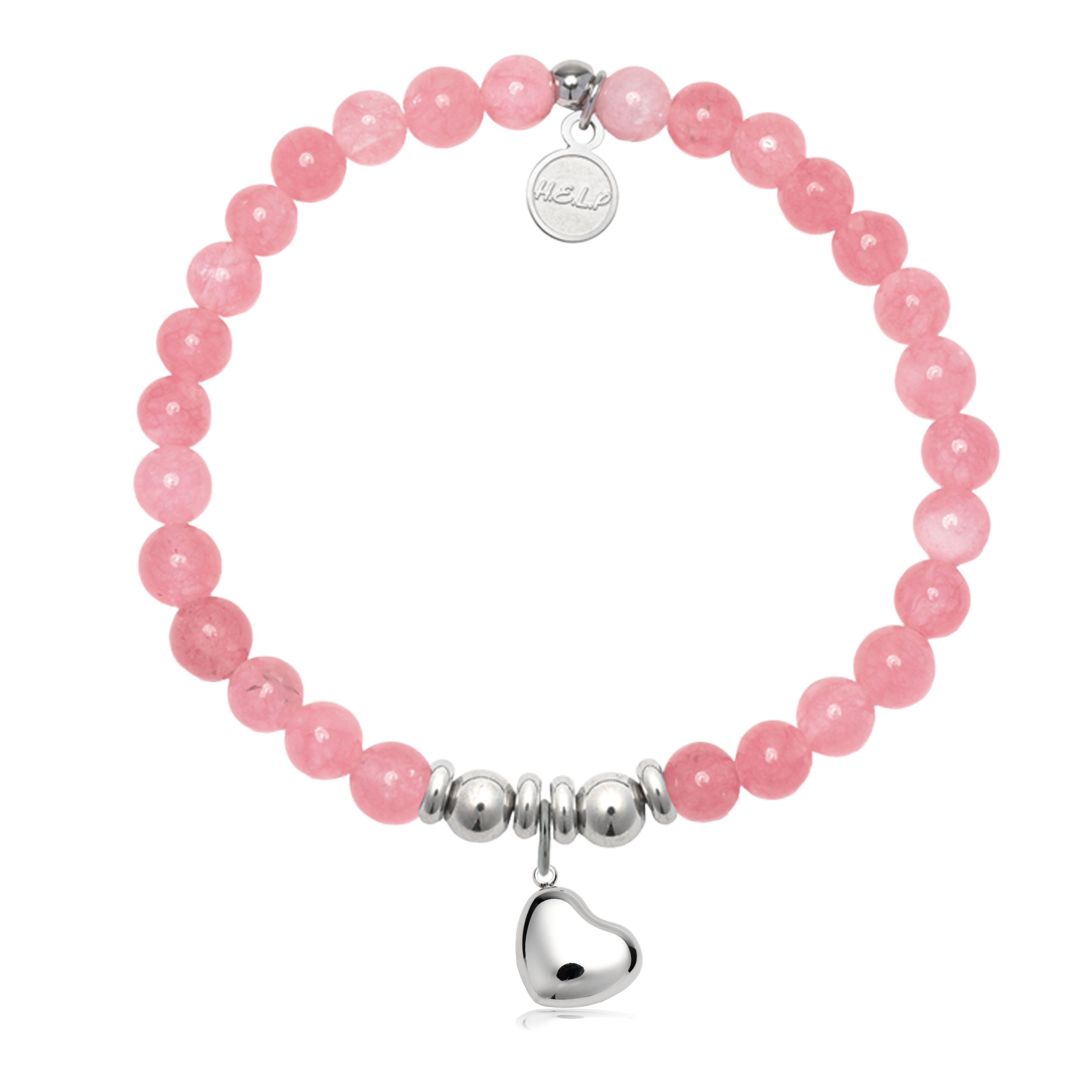 HELP by TJ Love Always Charm with Cherry Jade Charity Bracelet