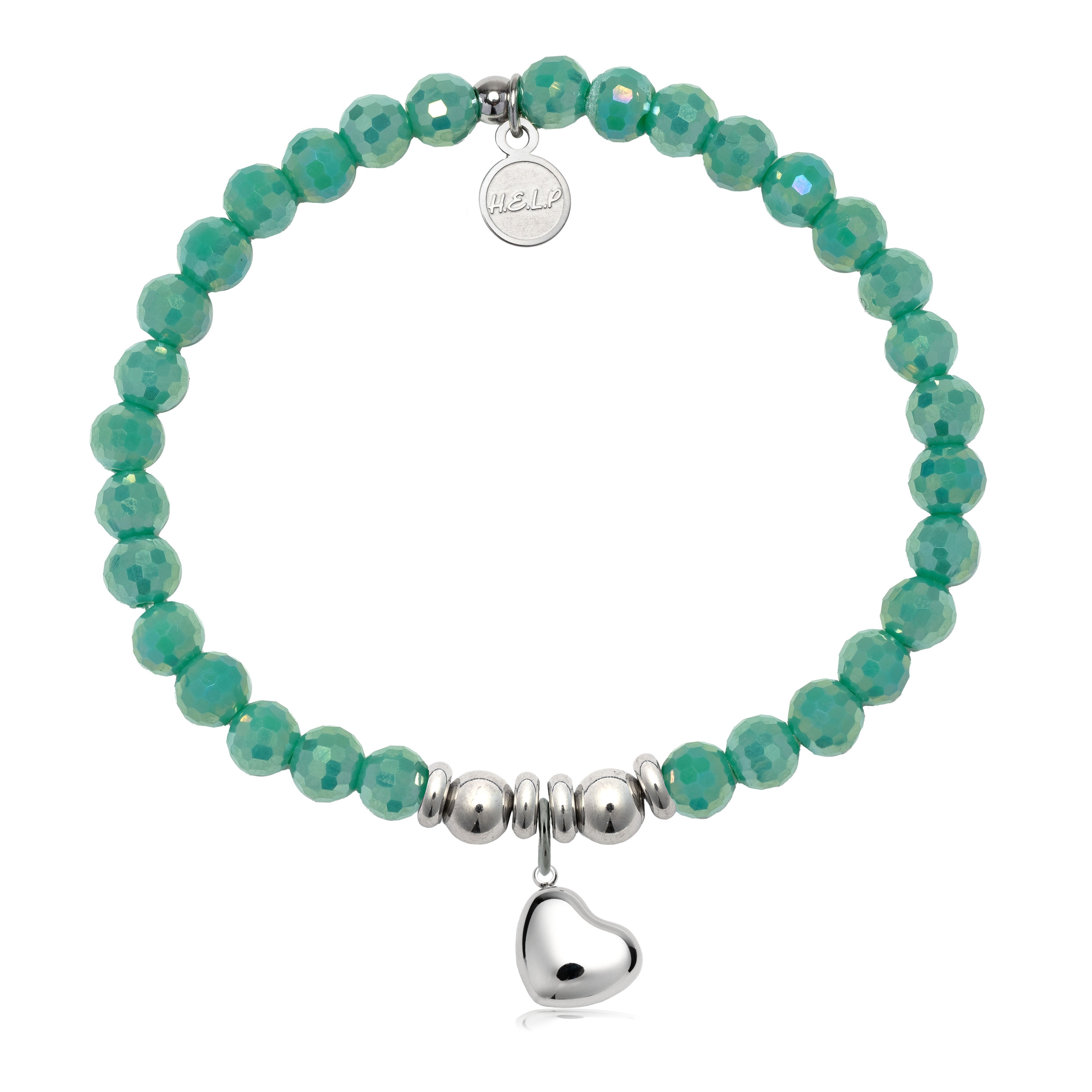 HELP by TJ Love Always Charm with Green Crystal Charity Bracelet