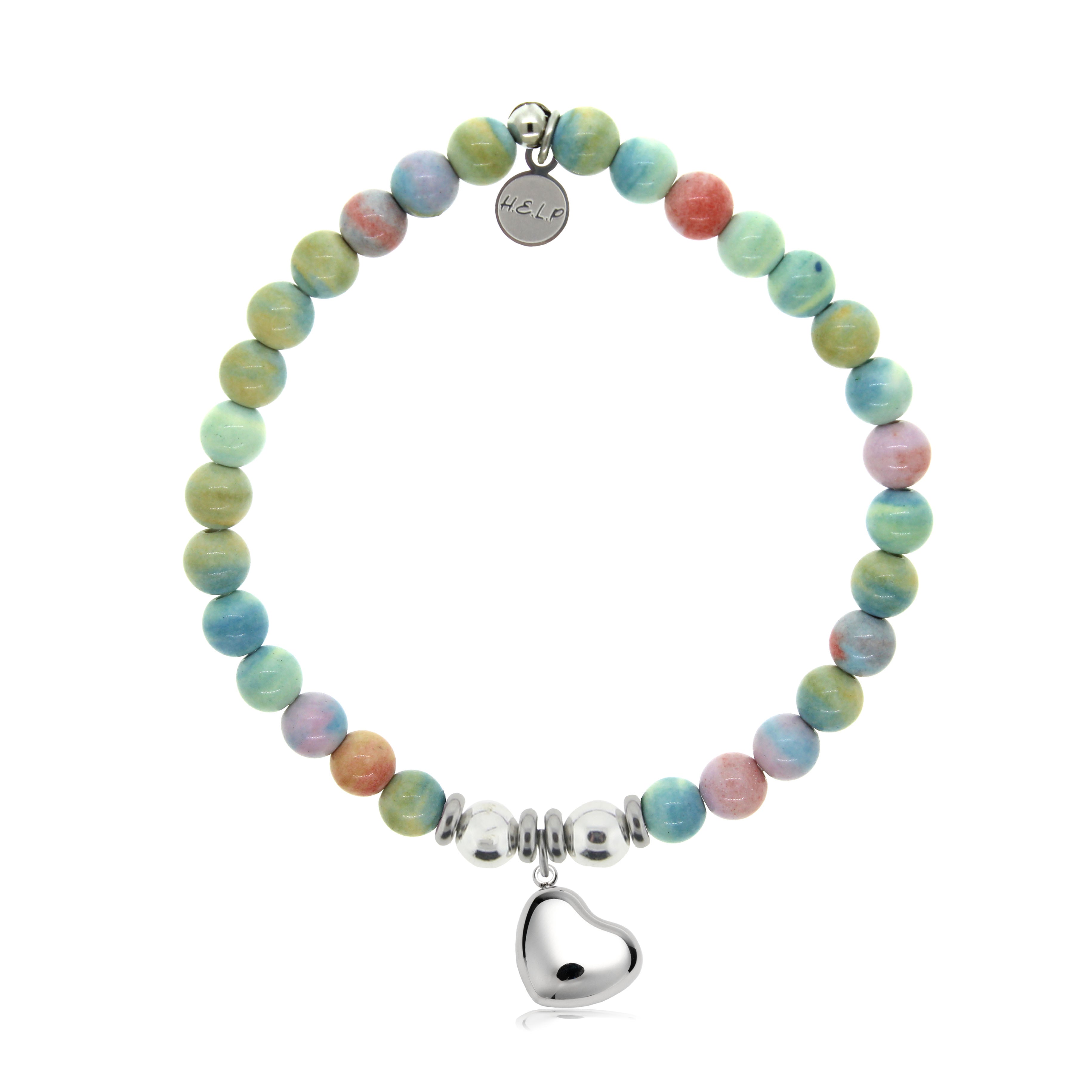 HELP by TJ Love Always Charm with Pastel Magnesite Charity Bracelet