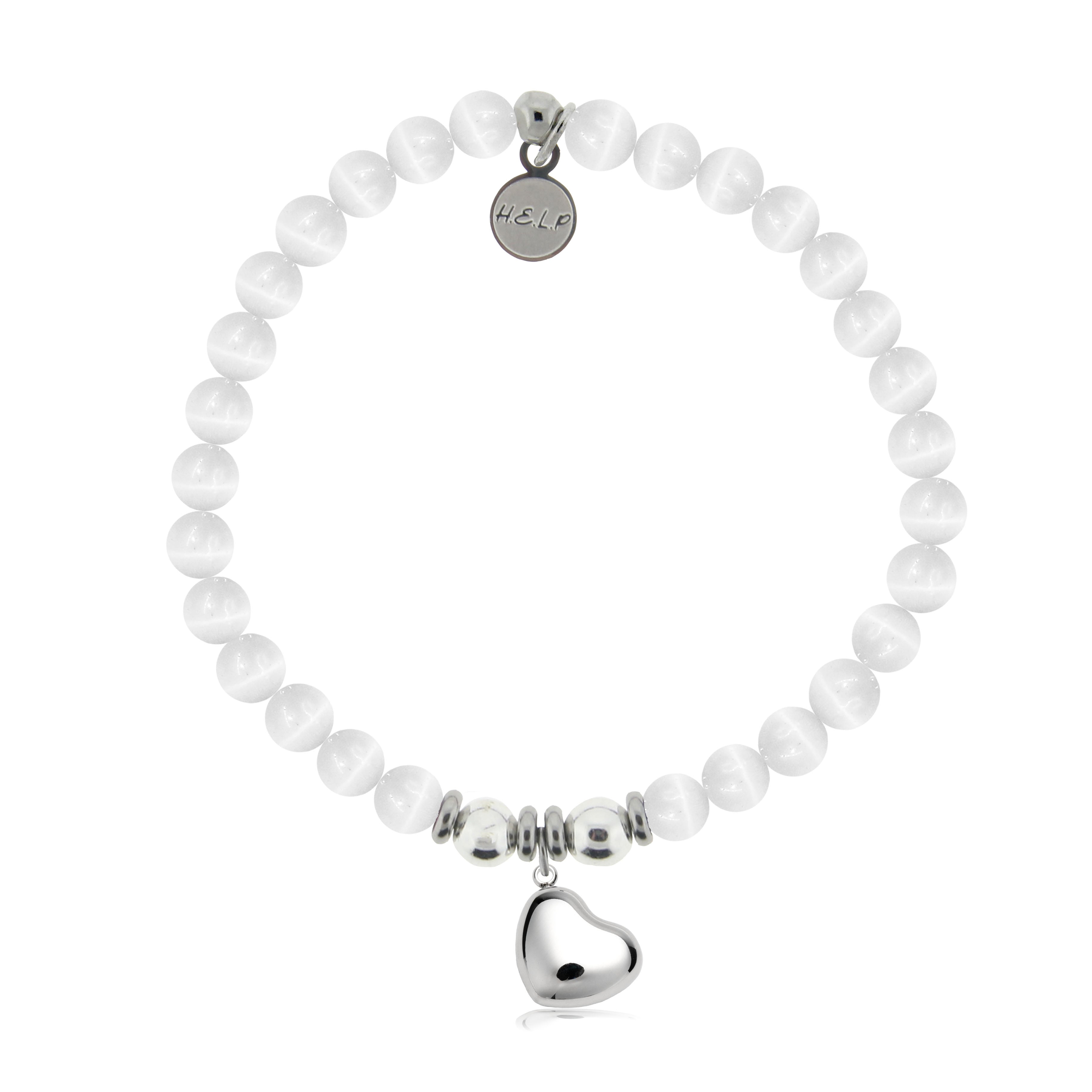 HELP by TJ Love Always Charm with White Cats Eye Charity Bracelet