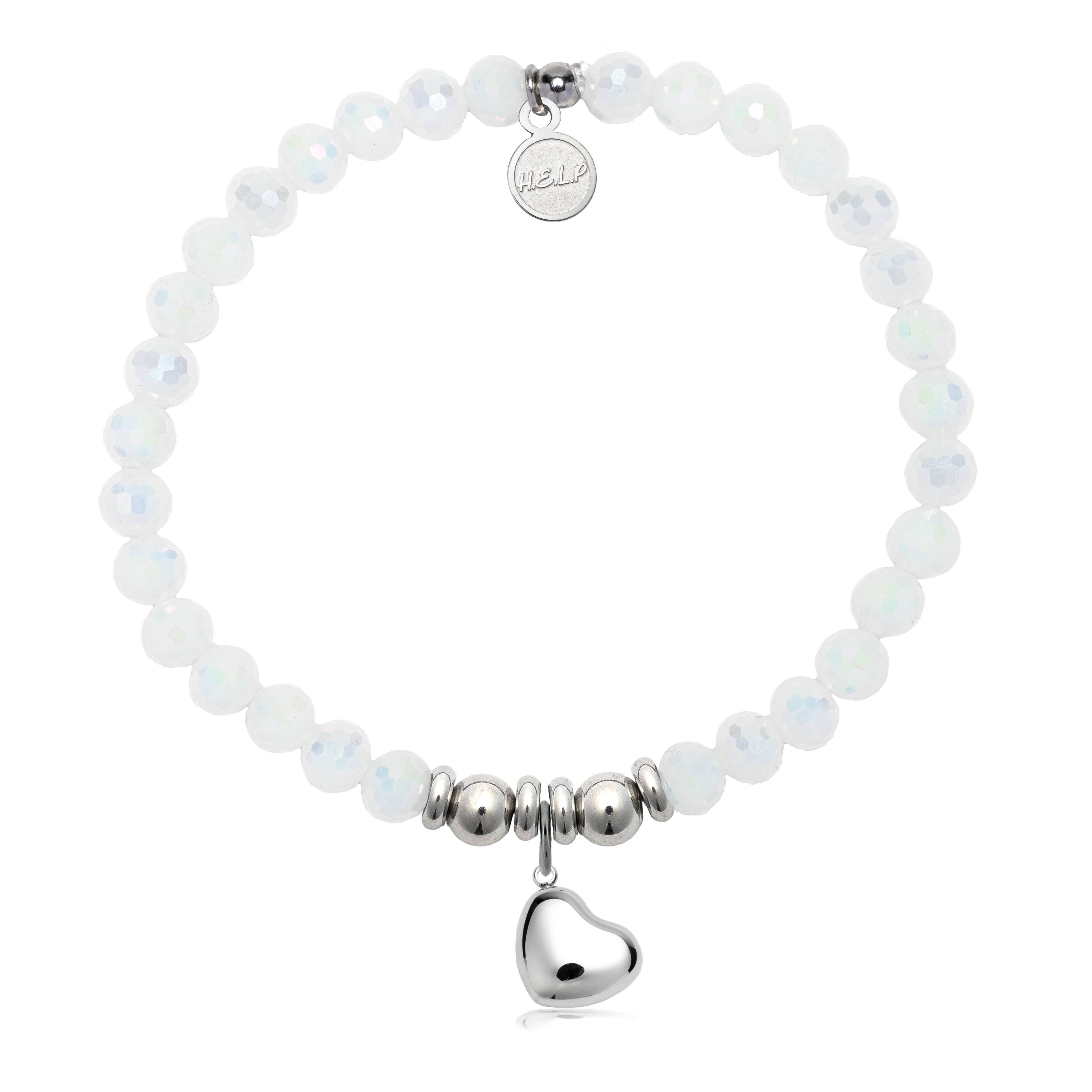 HELP by TJ Love Always Charm with White Crystal Charity Bracelet