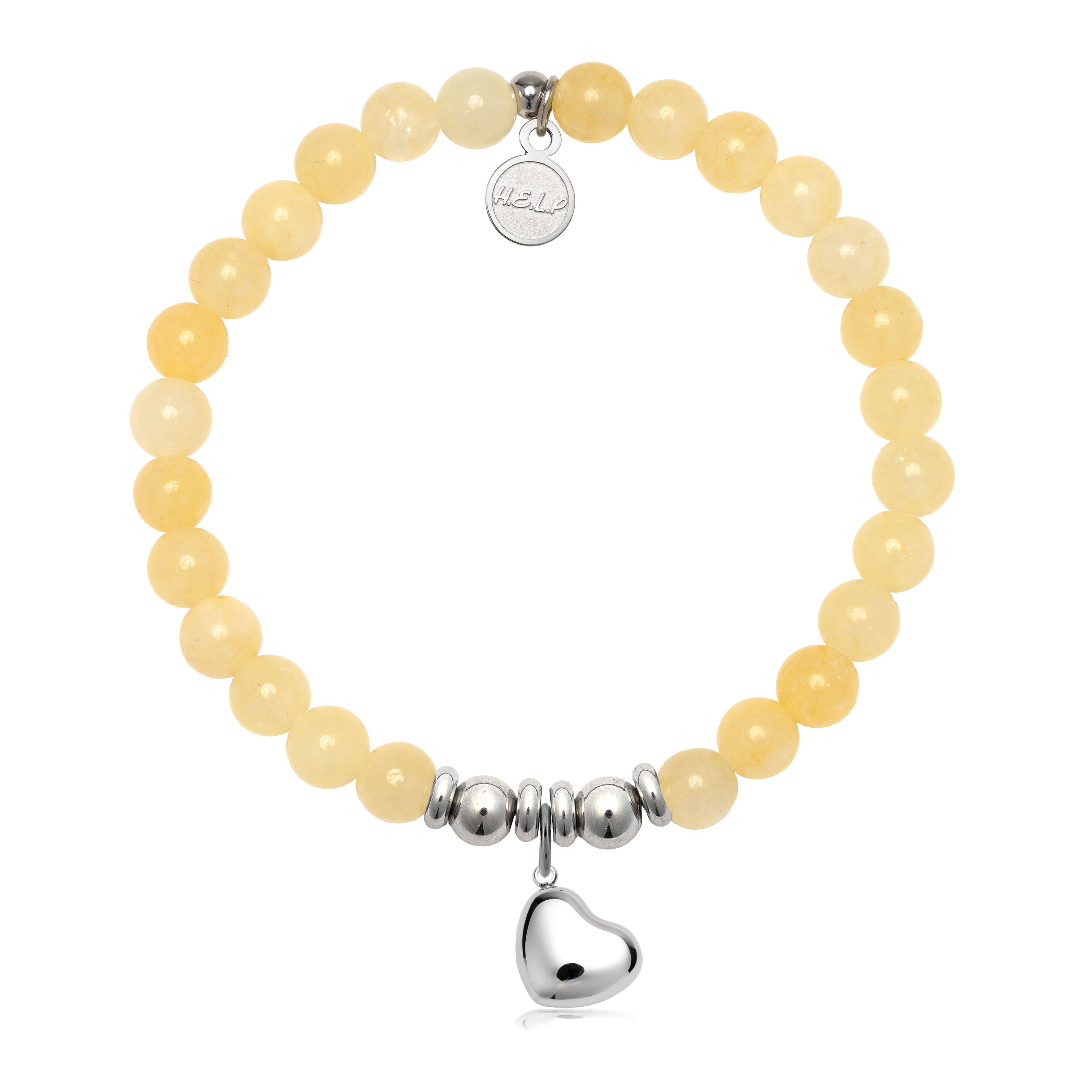 HELP by TJ Love Always Charm with Yellow Jade Charity Bracelet