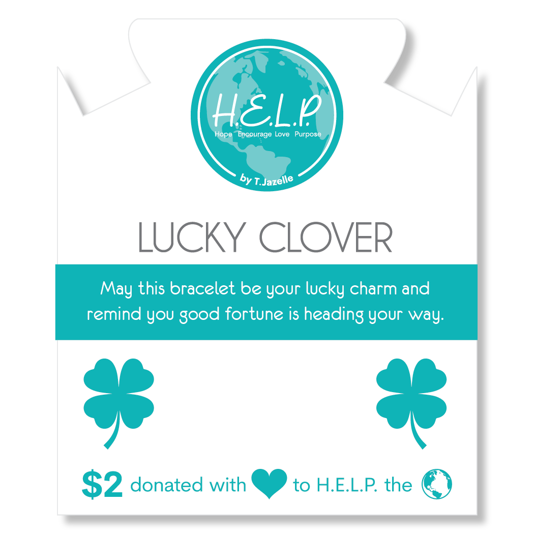 HELP by TJ Lucky Clover Charm with Green Crystal Charity Bracelet