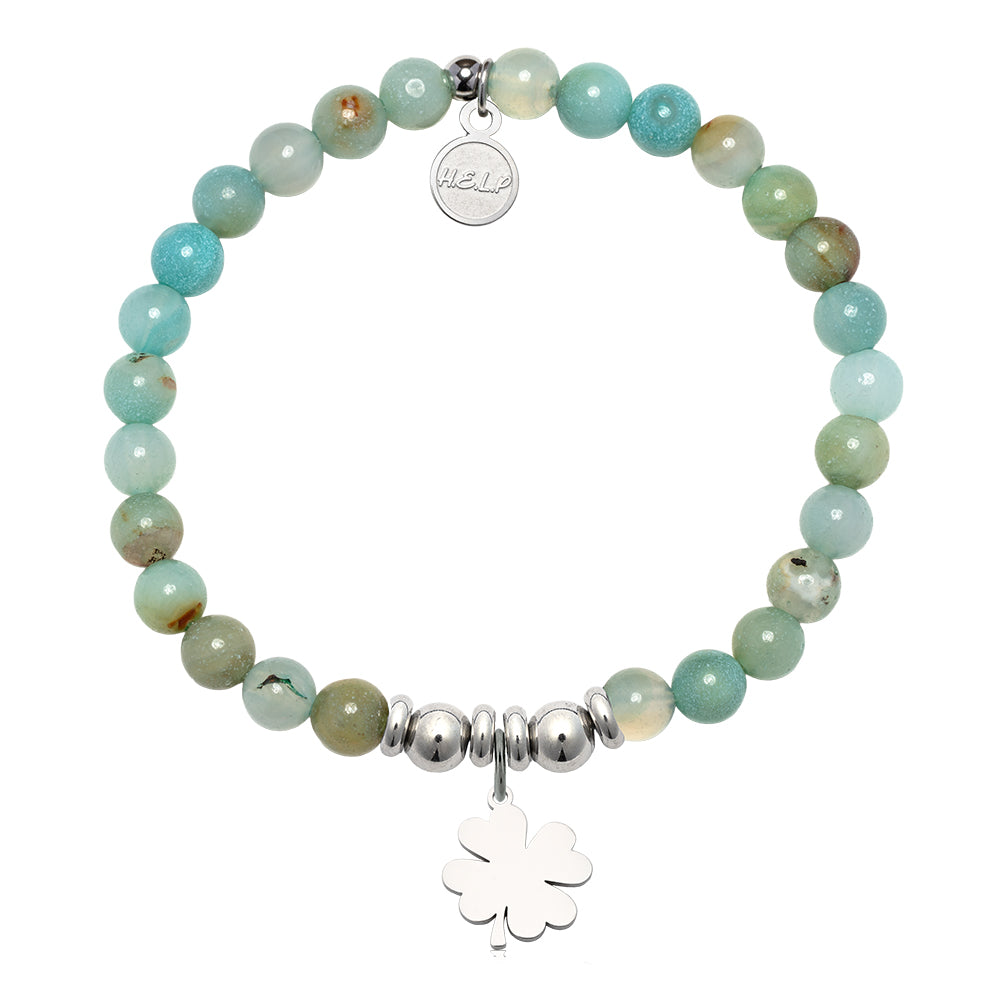 HELP by TJ Lucky Clover Charm with Multi Amazonite Charity Bracelet