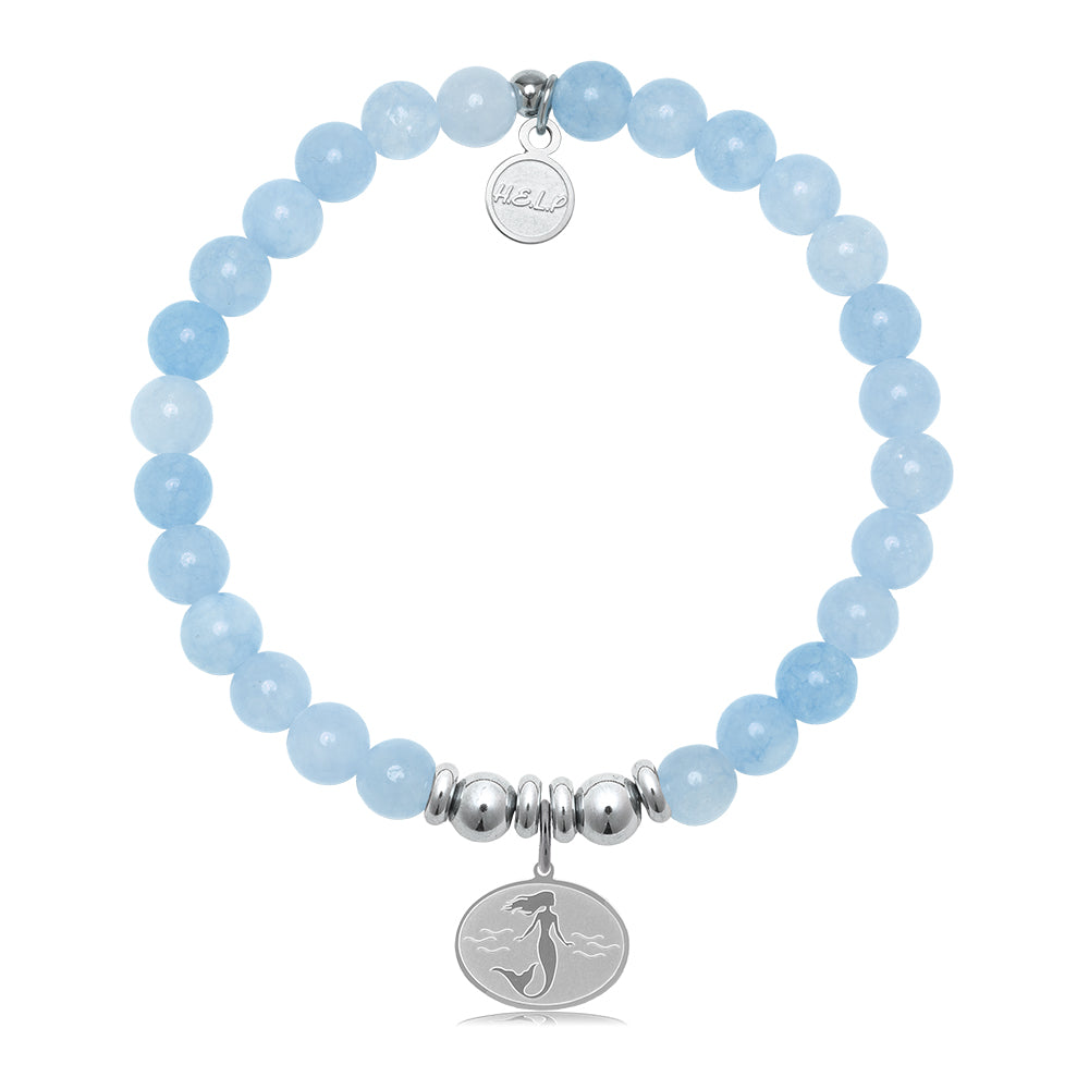 HELP by TJ Mermaid Charm with Light Blue Quartz Charity Bracelet