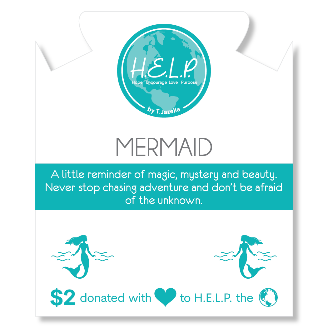HELP by TJ Mermaid Charm with Turquoise Jasper Charity Bracelet