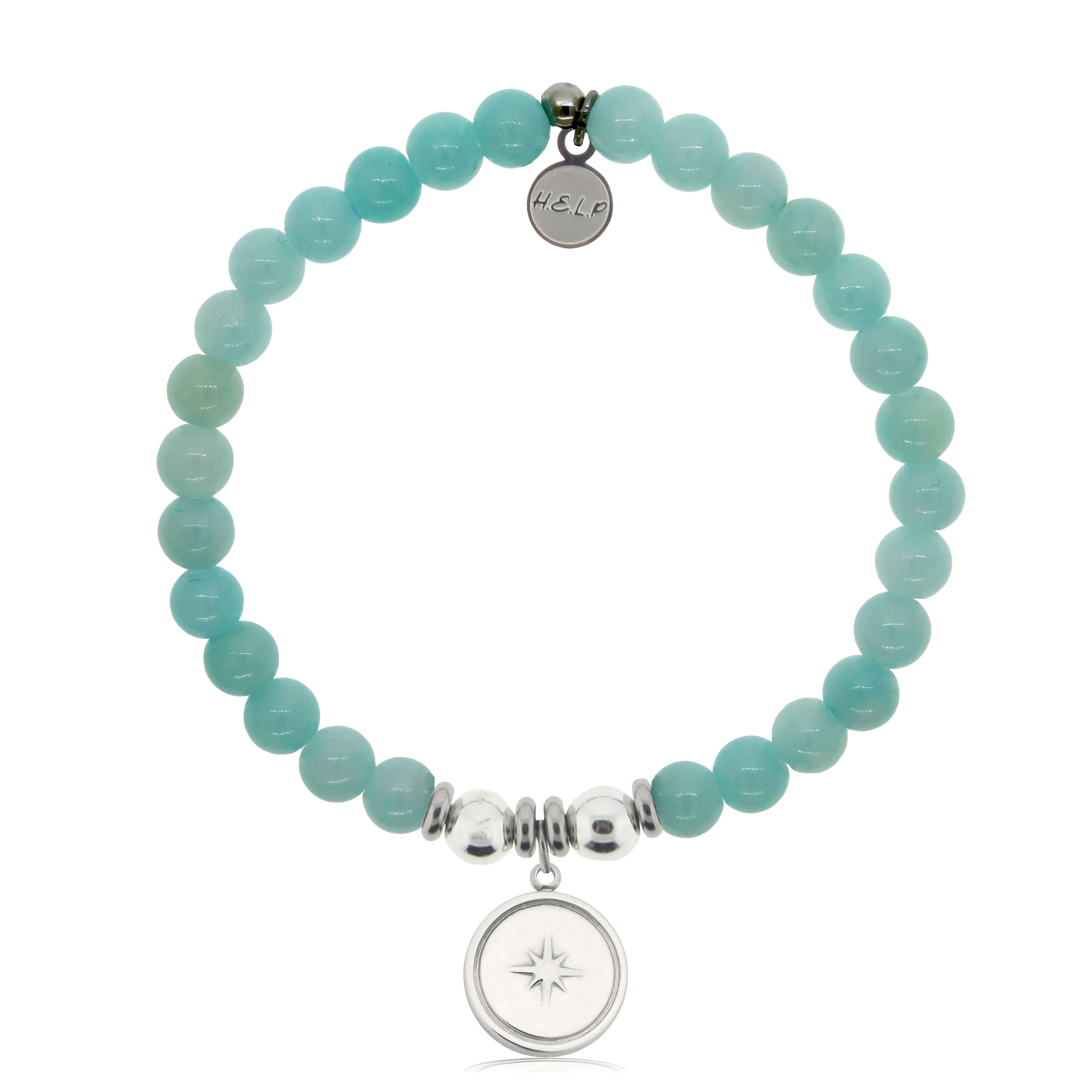 HELP by TJ Milestone Charm with Baby Blue Quartz Charity Bracelet