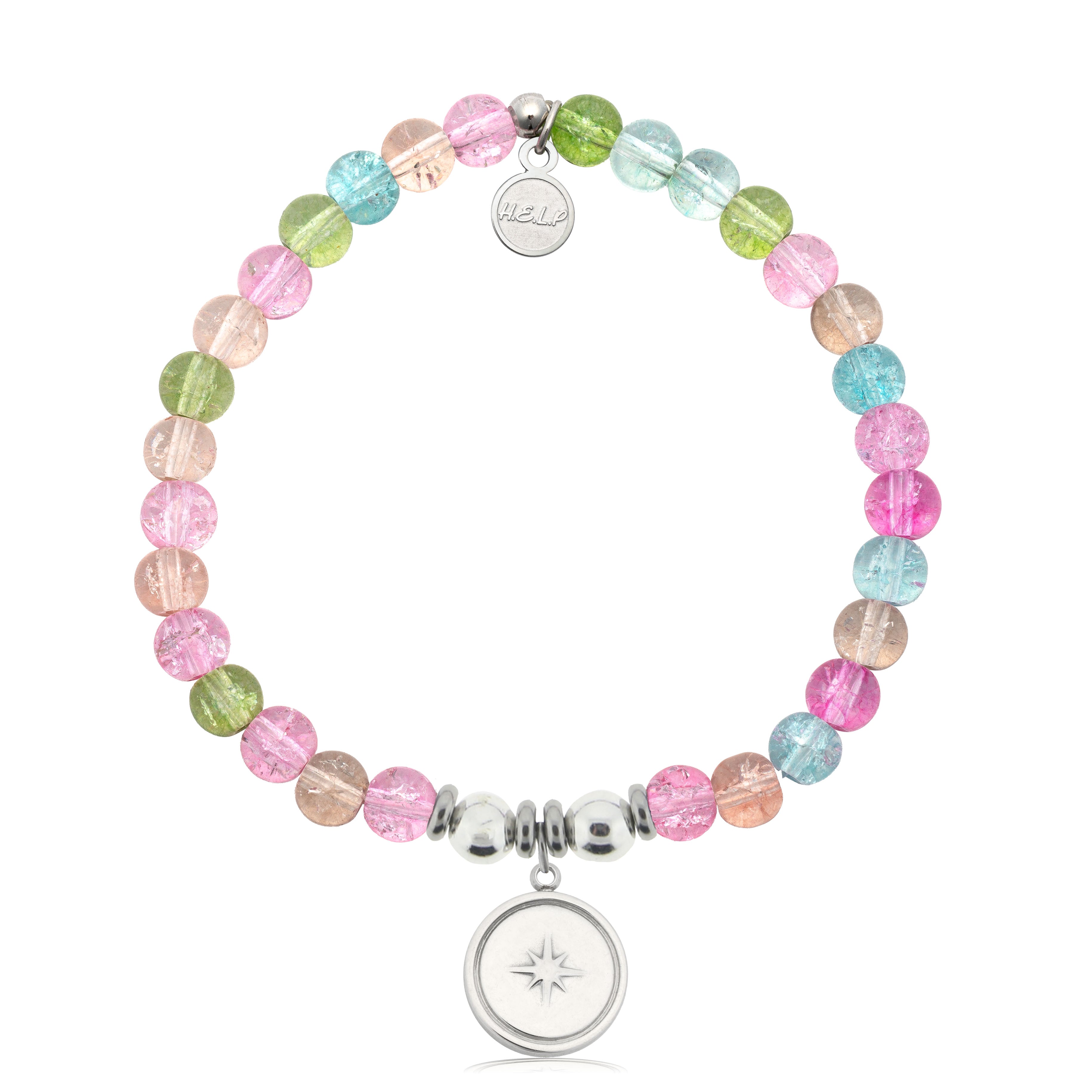 HELP by TJ Milestone Charm with Kaleidoscope Crystal Charity Bracelet