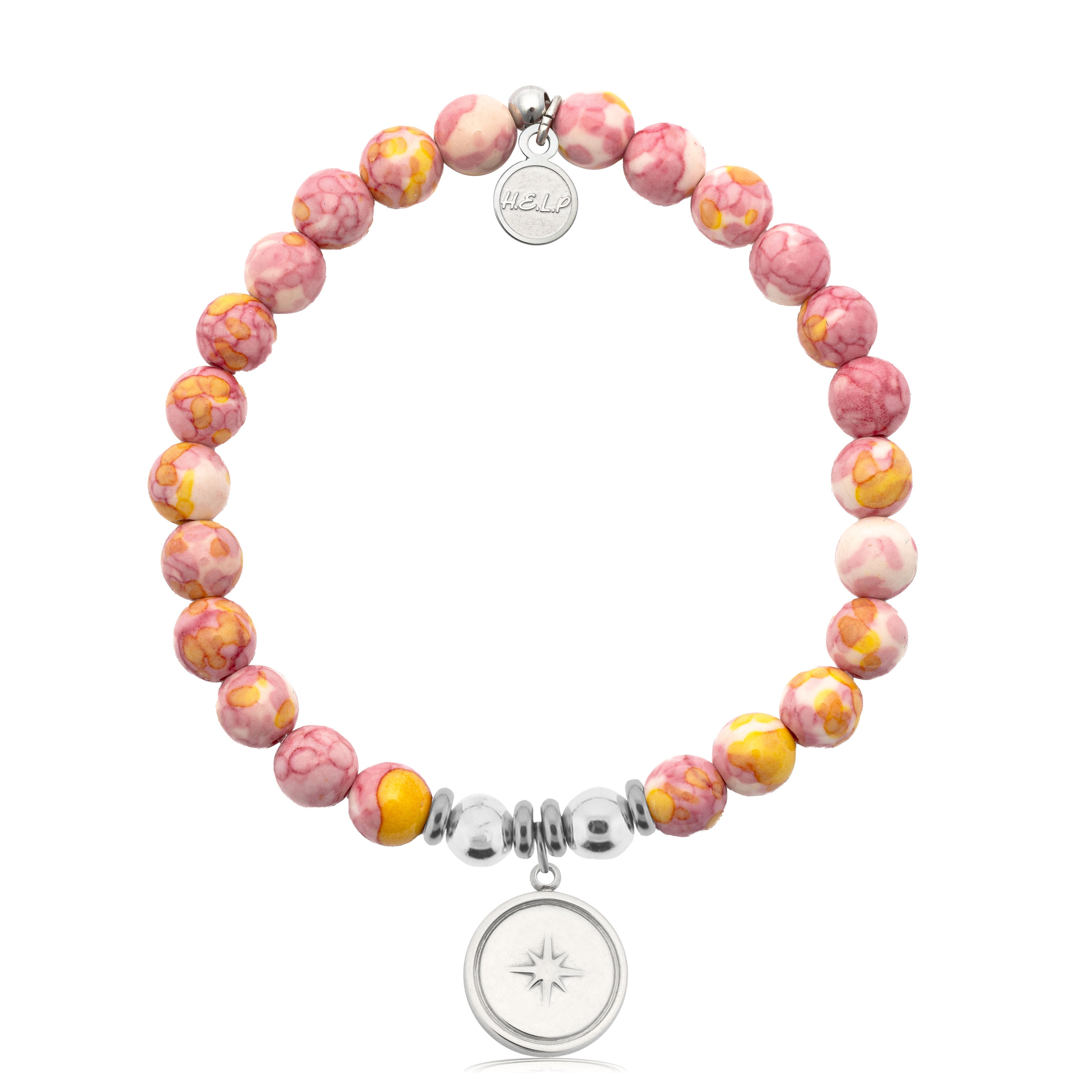 HELP by TJ Milestone Charm with Lemonade Jade Charity Bracelet
