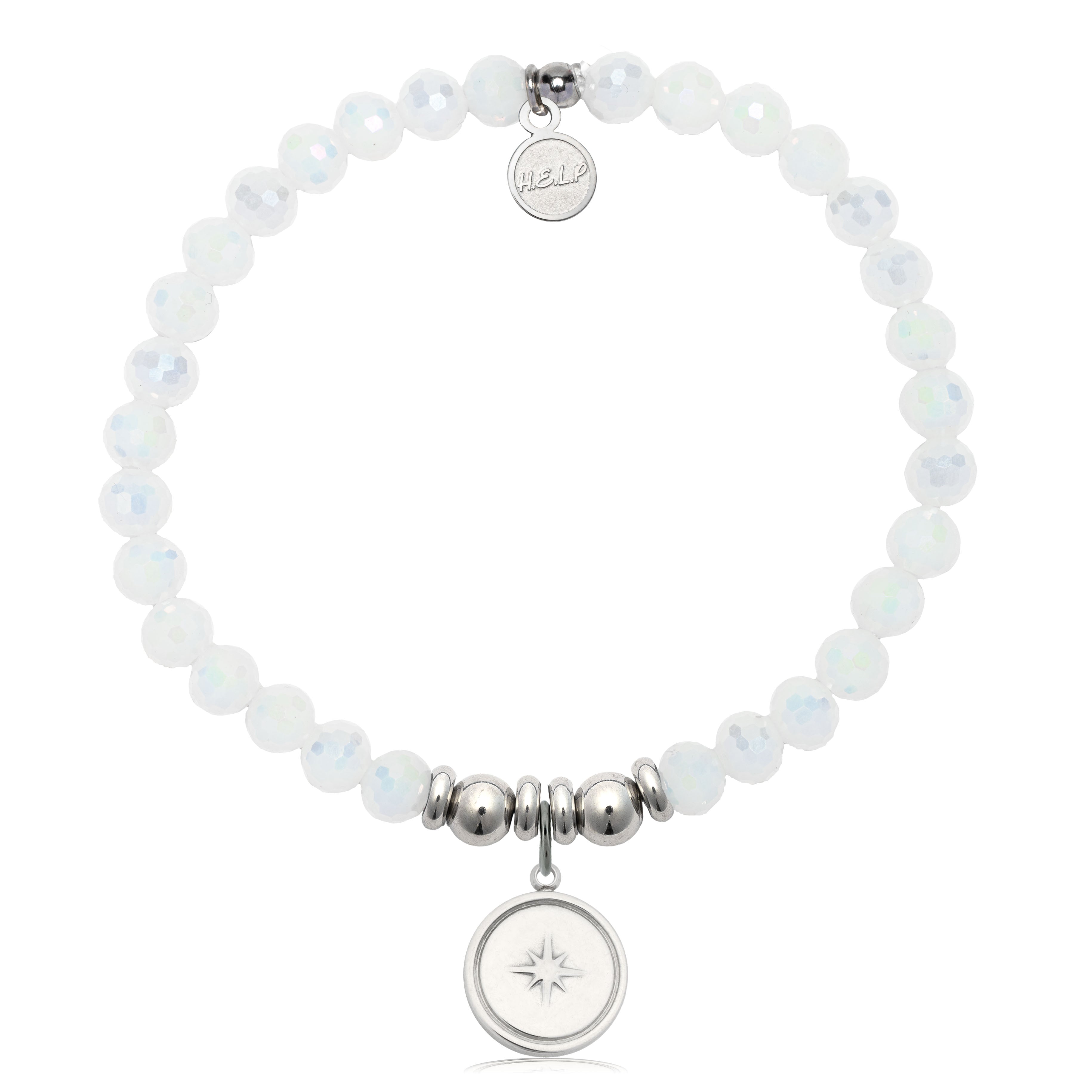 HELP by TJ Milestone Charm with White Crystal Charity Bracelet