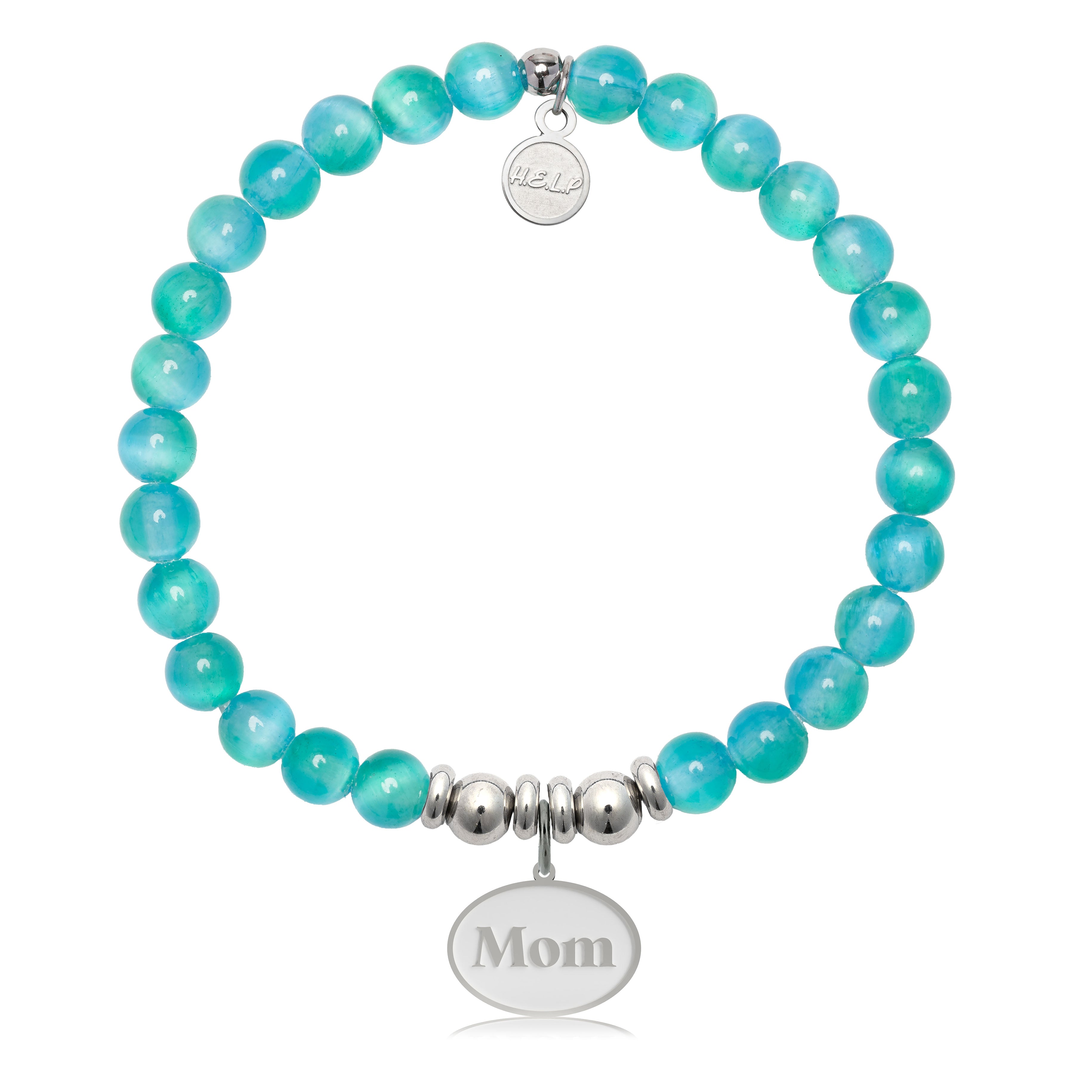 HELP by TJ Mom Charm with Teal Selenite Charity Bracelet