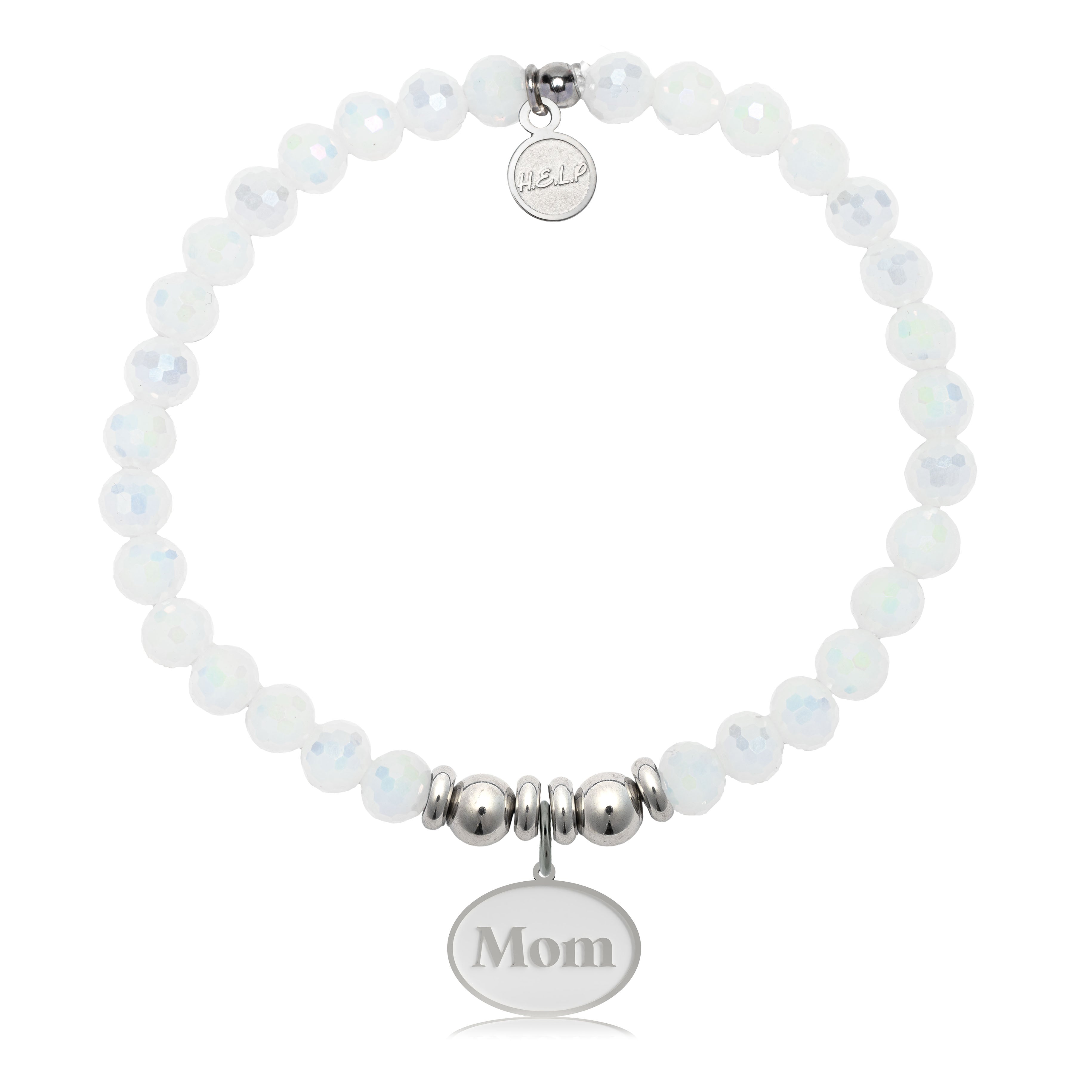 HELP by TJ Mom Charm with White Crystal Charity Bracelet