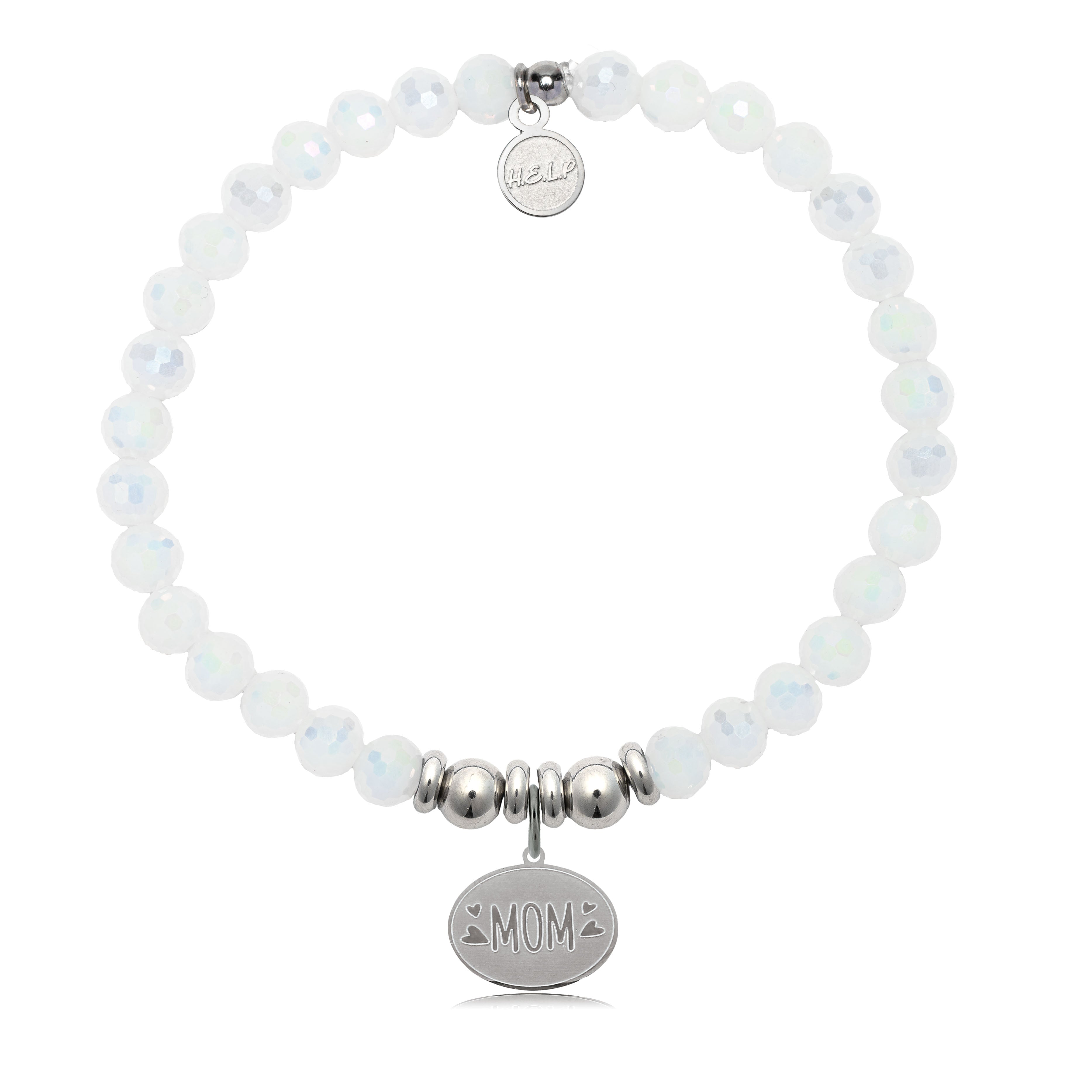 HELP by TJ Mom Hearts Charm with White Crystal Charity Bracelet