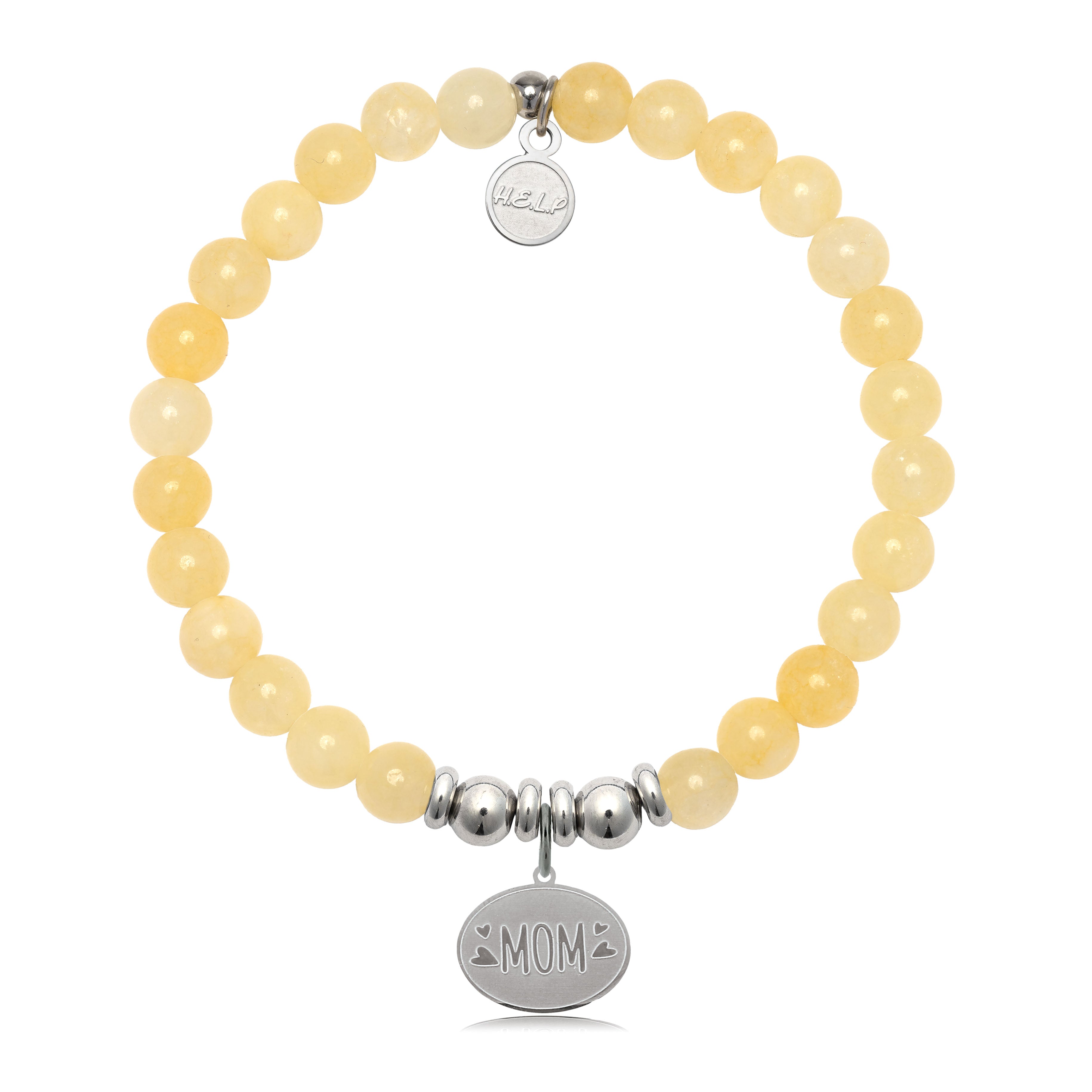HELP by TJ Mom Hearts Charm with Yellow Jade Charity Bracelet