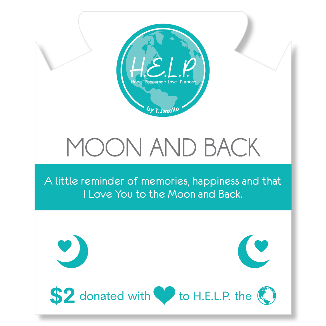 HELP by TJ Moon And Back Charm with Multi Amazonite Charity Bracelet