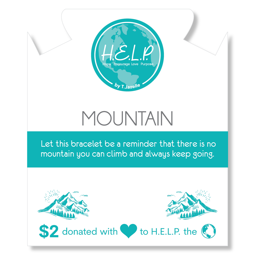 HELP by TJ Mountain Charm with Aqua Cats Eye Charity Bracelet