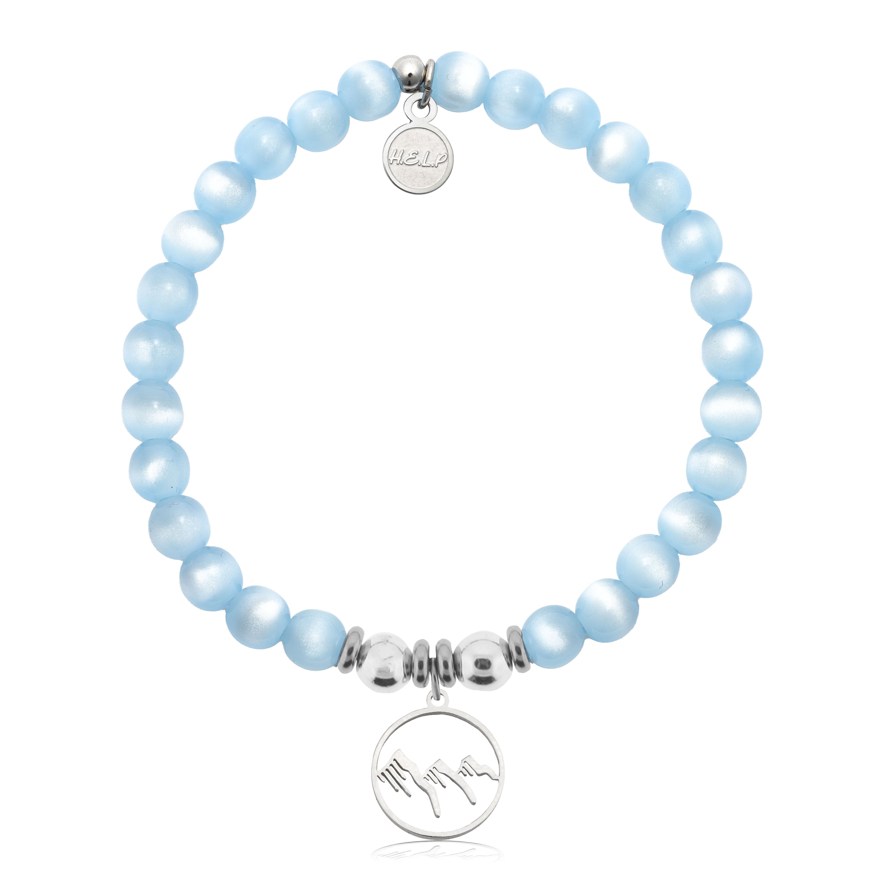 HELP by TJ Mountain Charm with Blue Selenite Charity Bracelet
