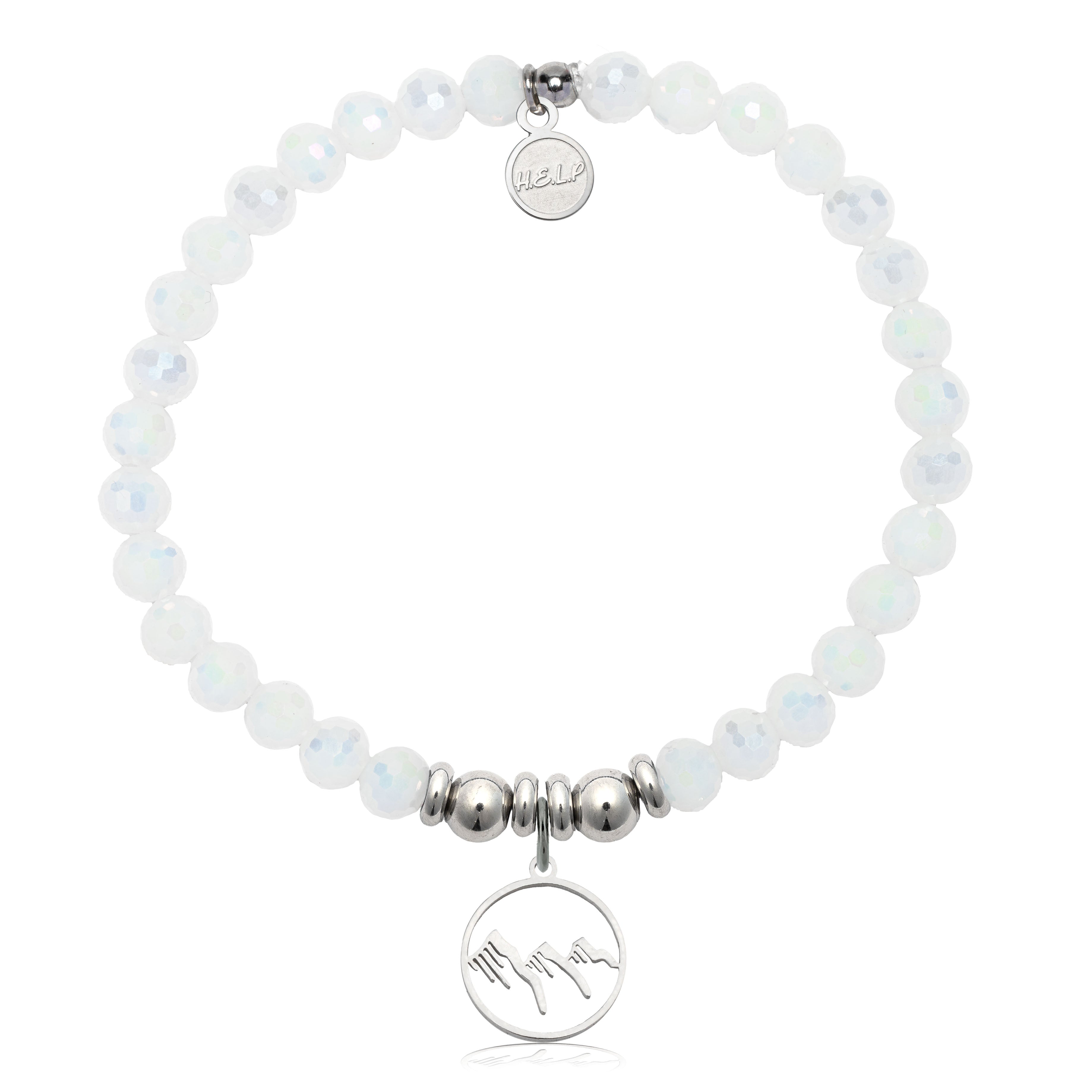HELP by TJ Mountain Charm with White Crystal Charity Bracelet