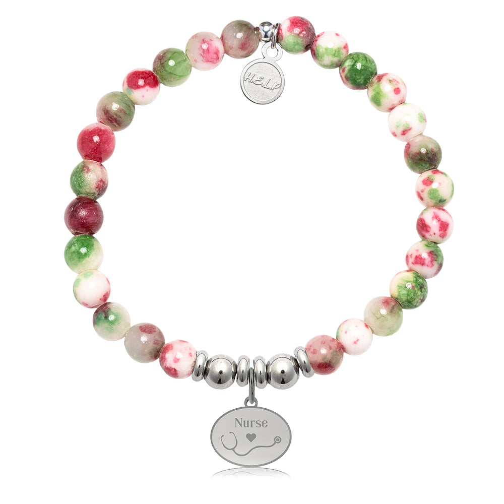 HELP by TJ Nurse Charm with Holiday Jade Charity Bracelet