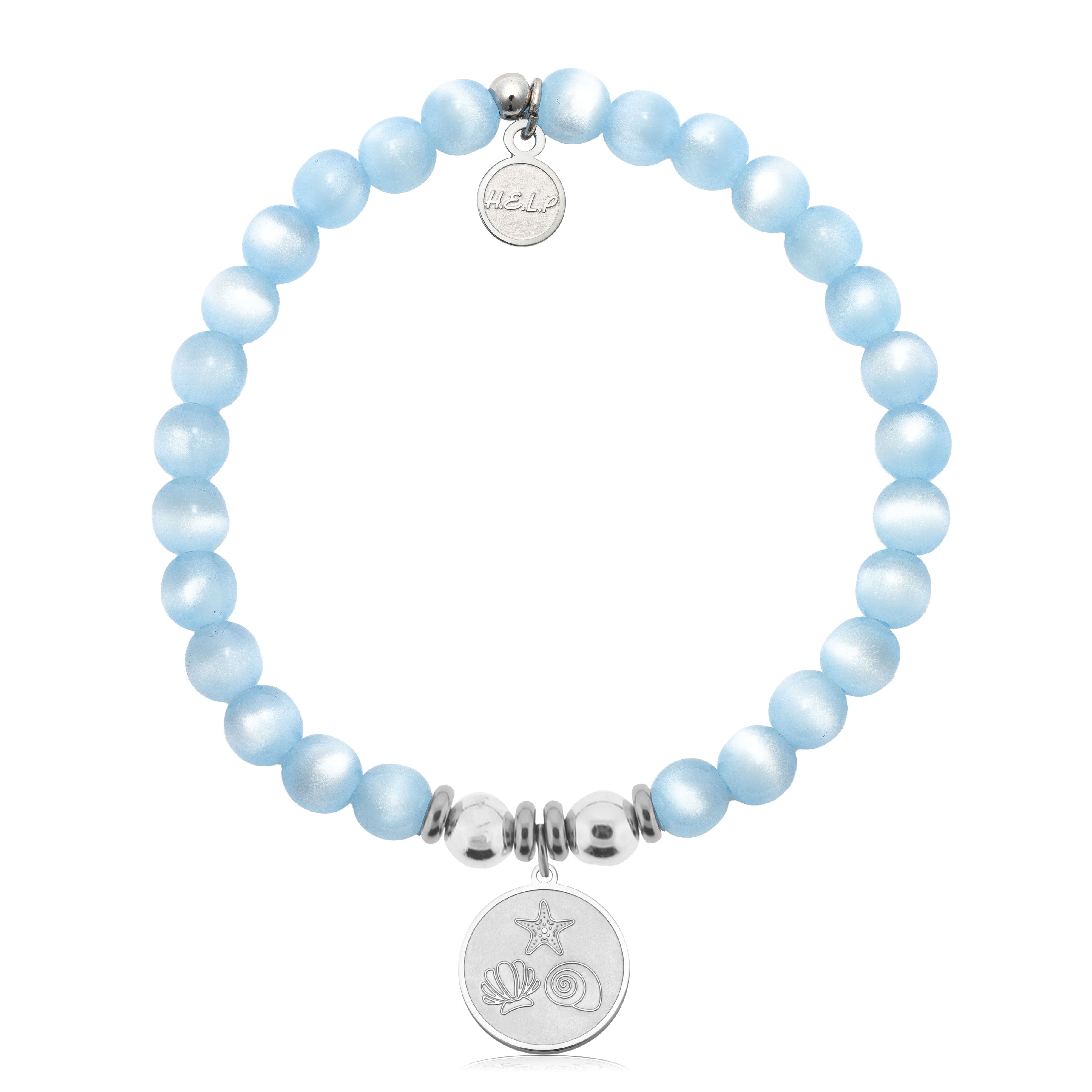 HELP by TJ Ocean Treasures Charm with Blue Selenite Charity Bracelet