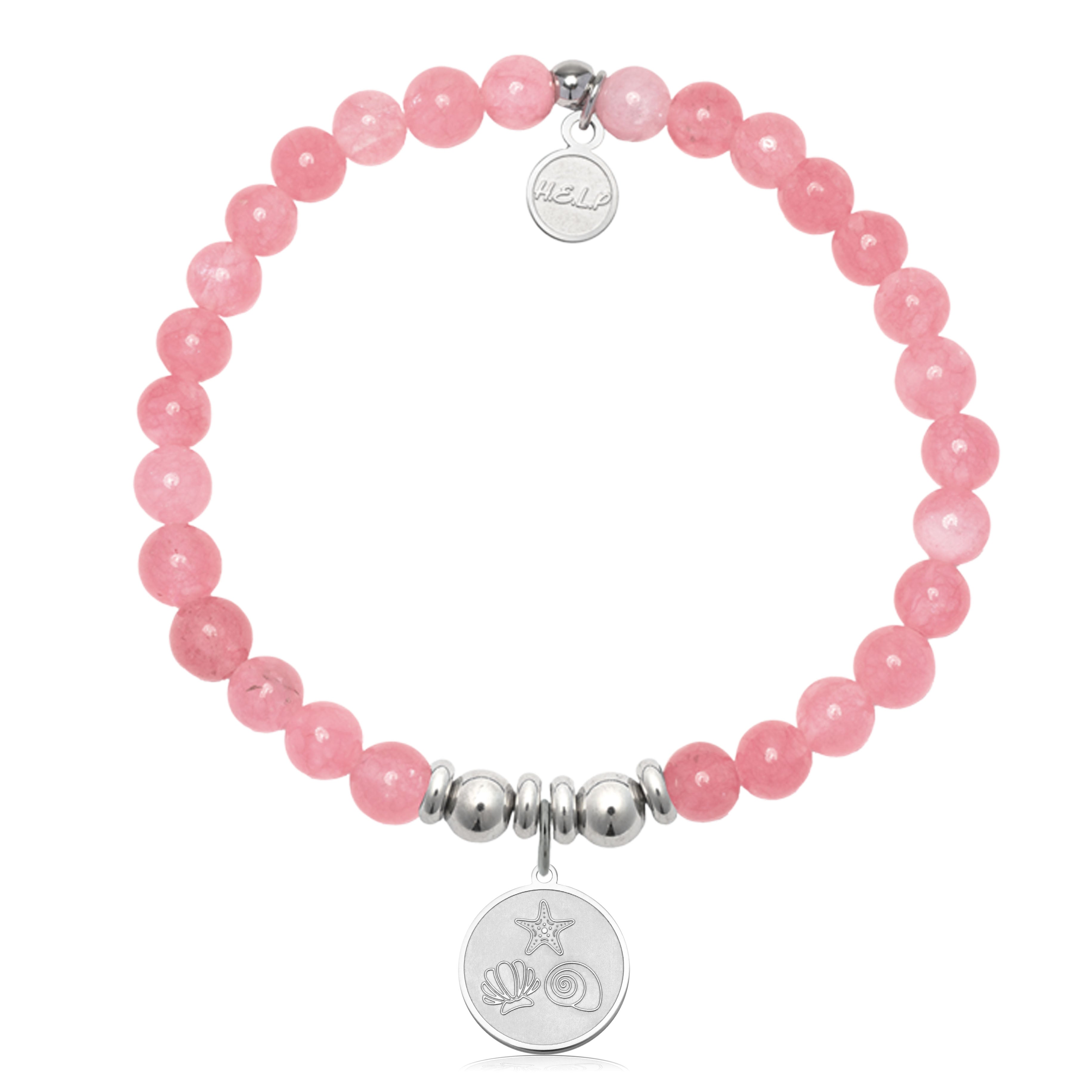 HELP by TJ Ocean Treasures Charm with Cherry Jade Charity Bracelet