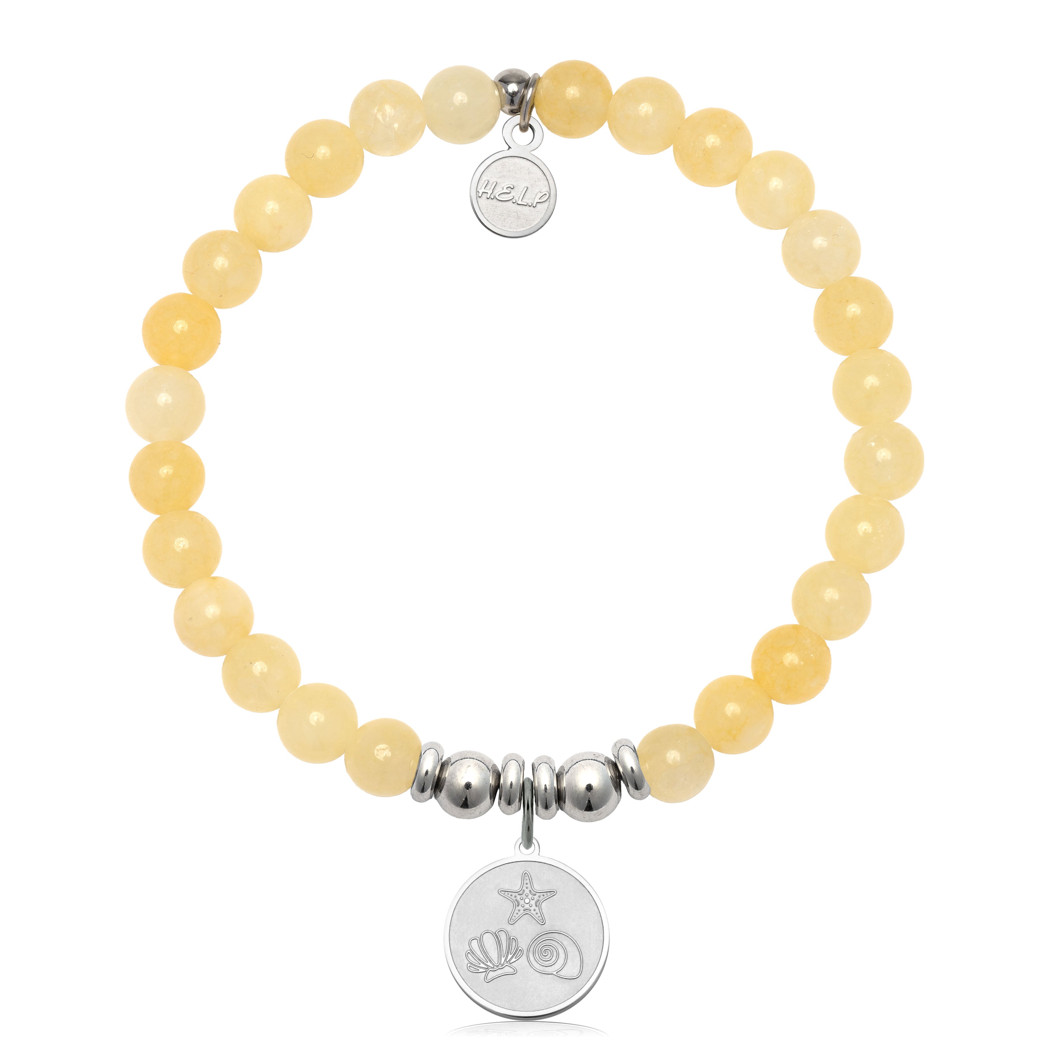 HELP by TJ Ocean Treasures Charm with Yellow Jade Charity Bracelet